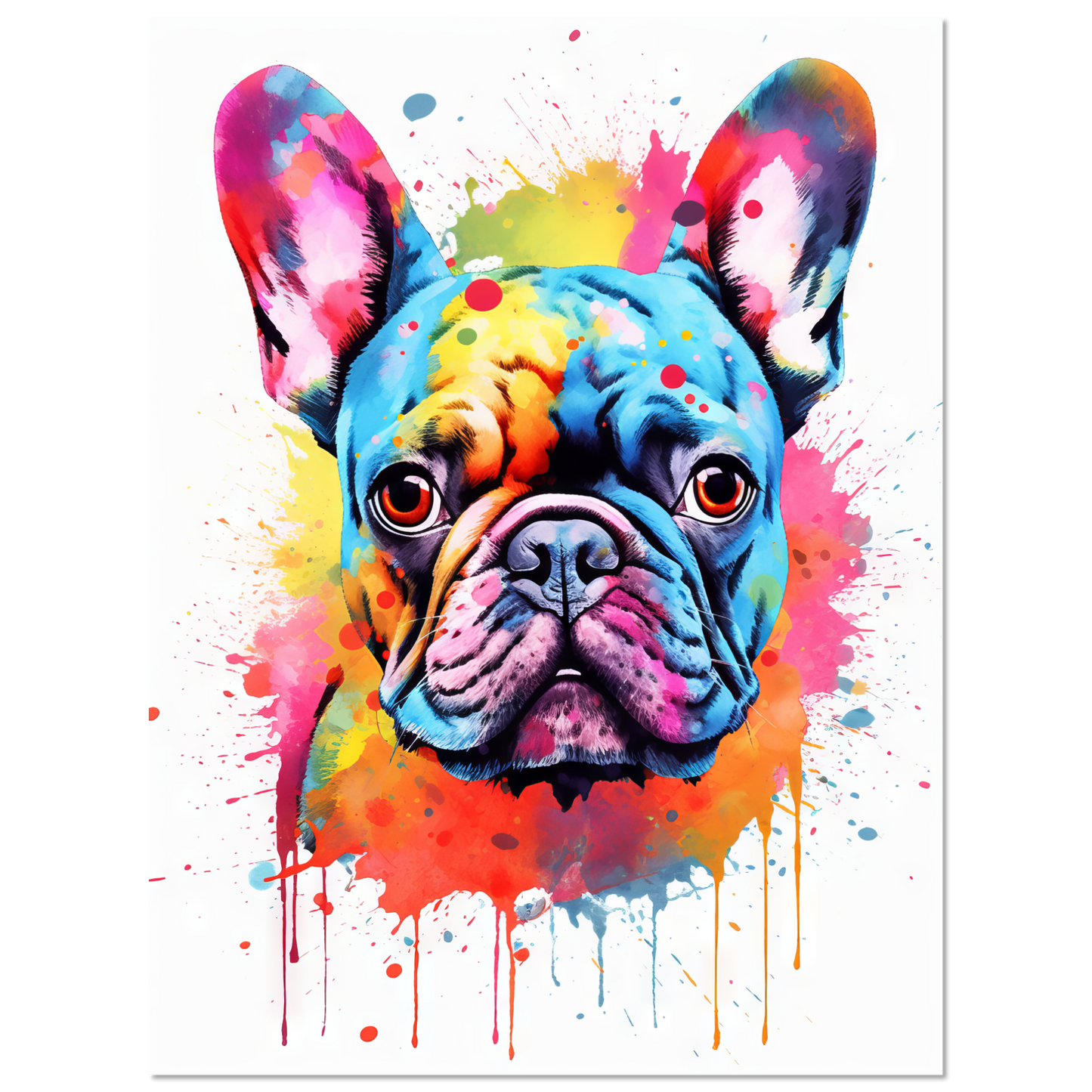 Hund Französische Bulldogge Pop-Art (DOG14)