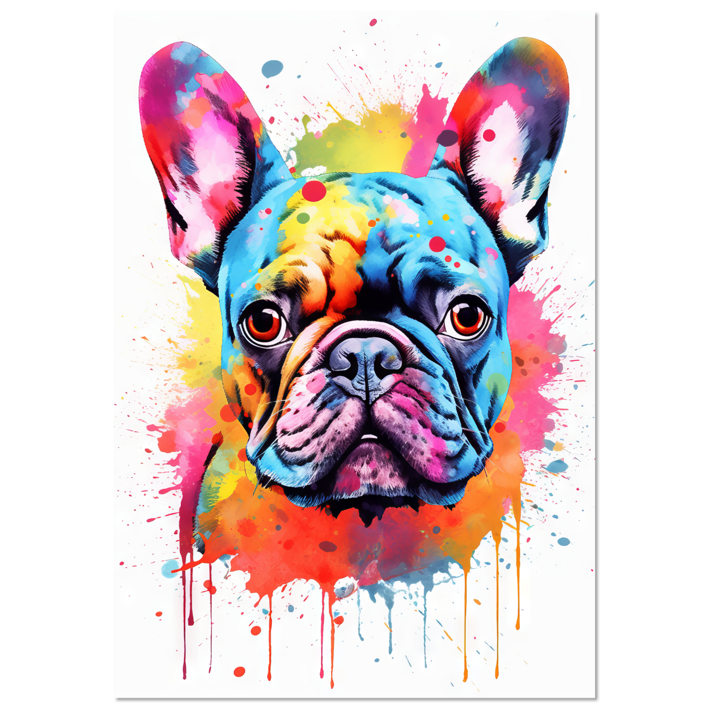 Hund Französische Bulldogge Pop-Art (DOG14)