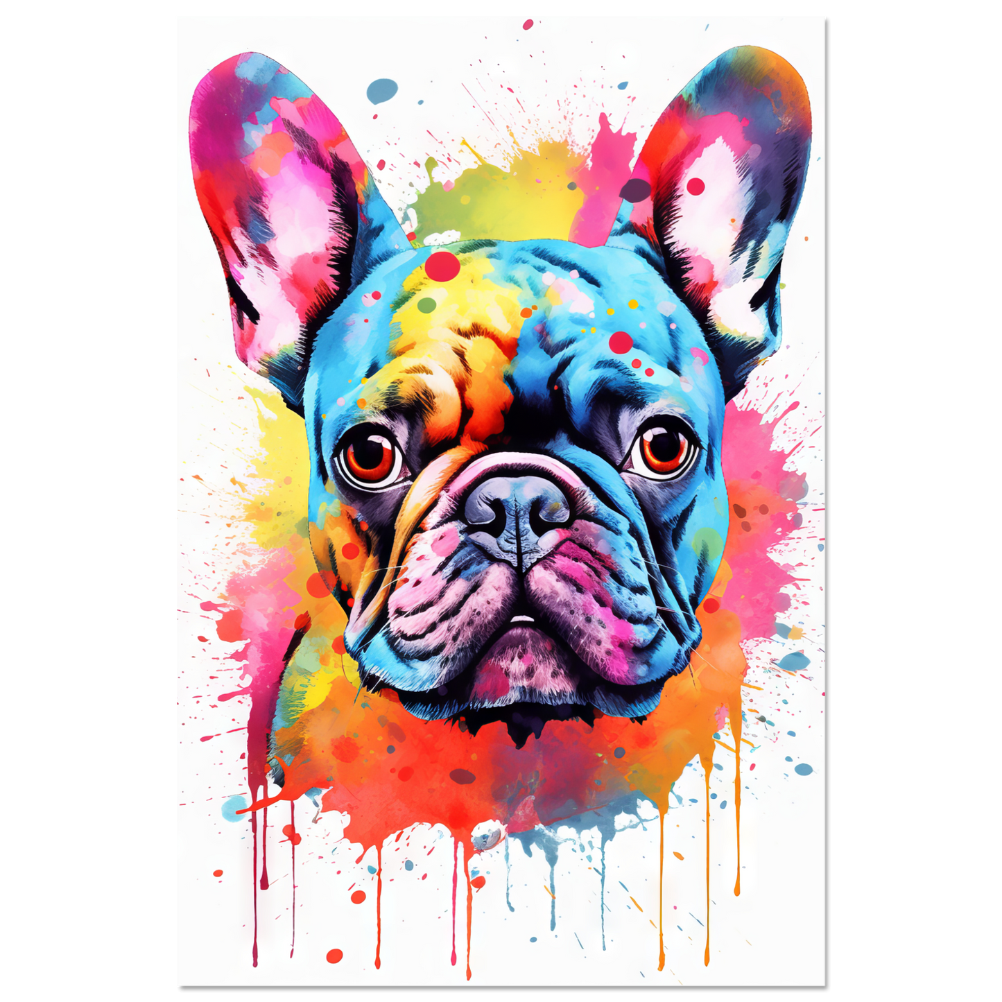 Hund Französische Bulldogge Pop-Art (DOG14)