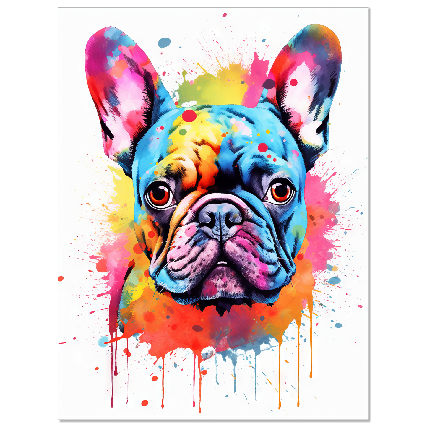 Hund Französische Bulldogge Pop-Art (DOG14)