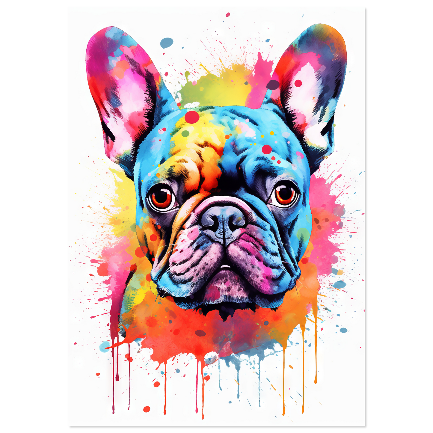Hund Französische Bulldogge Pop-Art (DOG14)