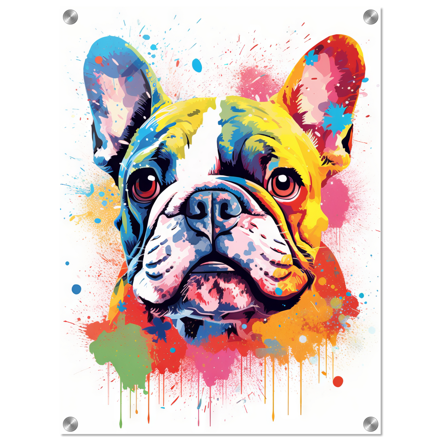 Hund Französische Bulldogge Pop-Art (DOG15)