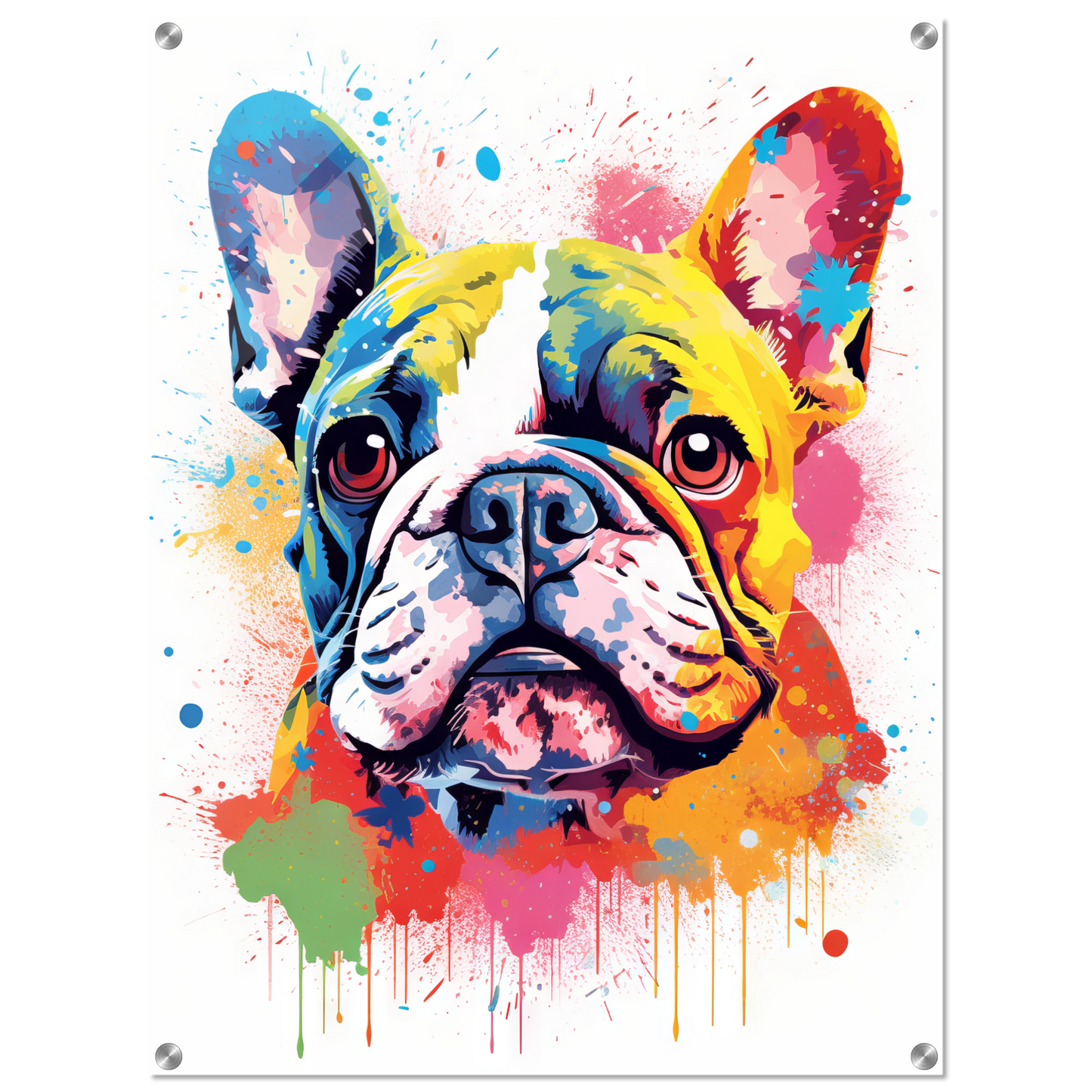 Hund Französische Bulldogge Pop-Art (DOG15)