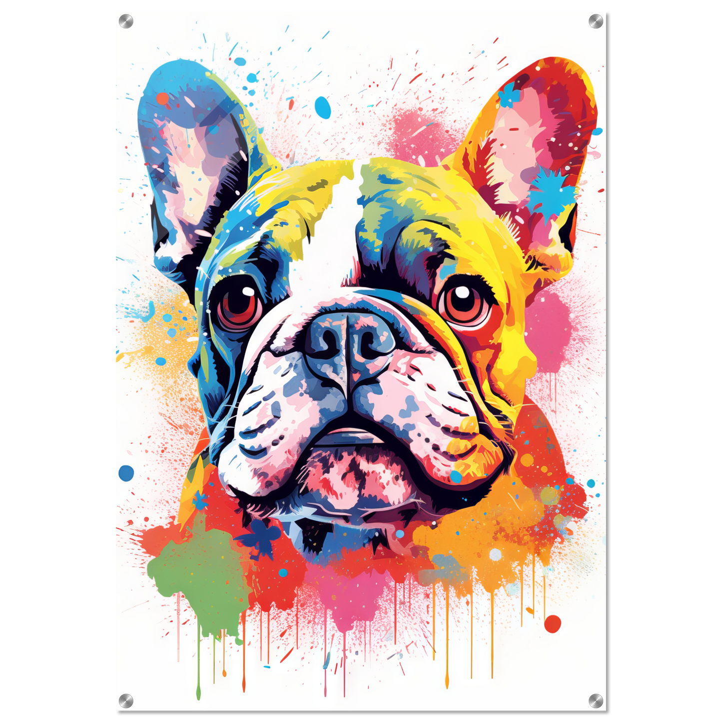 Hund Französische Bulldogge Pop-Art (DOG15)