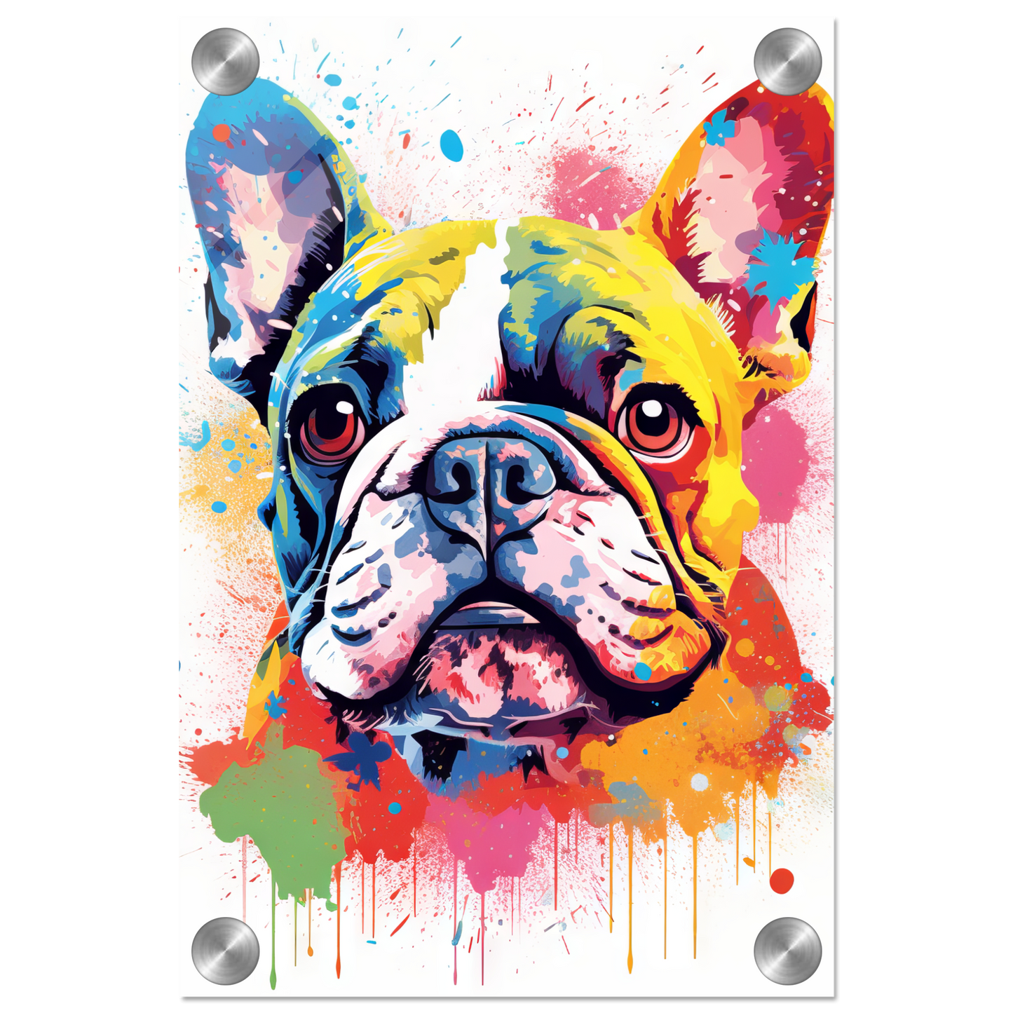 Hund Französische Bulldogge Pop-Art (DOG15)