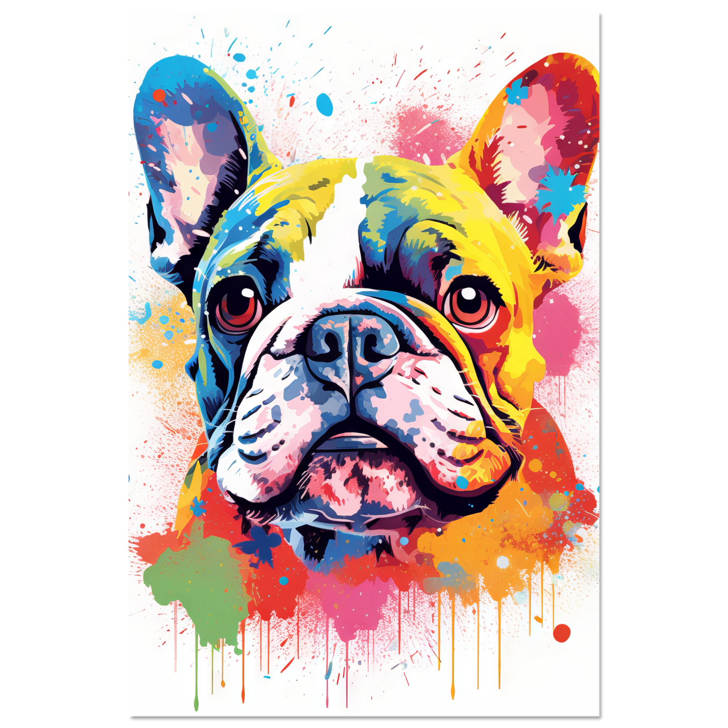 Hund Französische Bulldogge Pop-Art (DOG15)