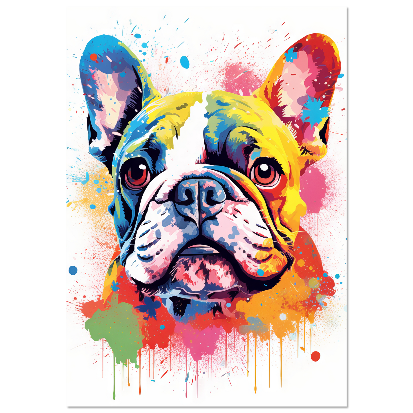 Hund Französische Bulldogge Pop-Art (DOG15)