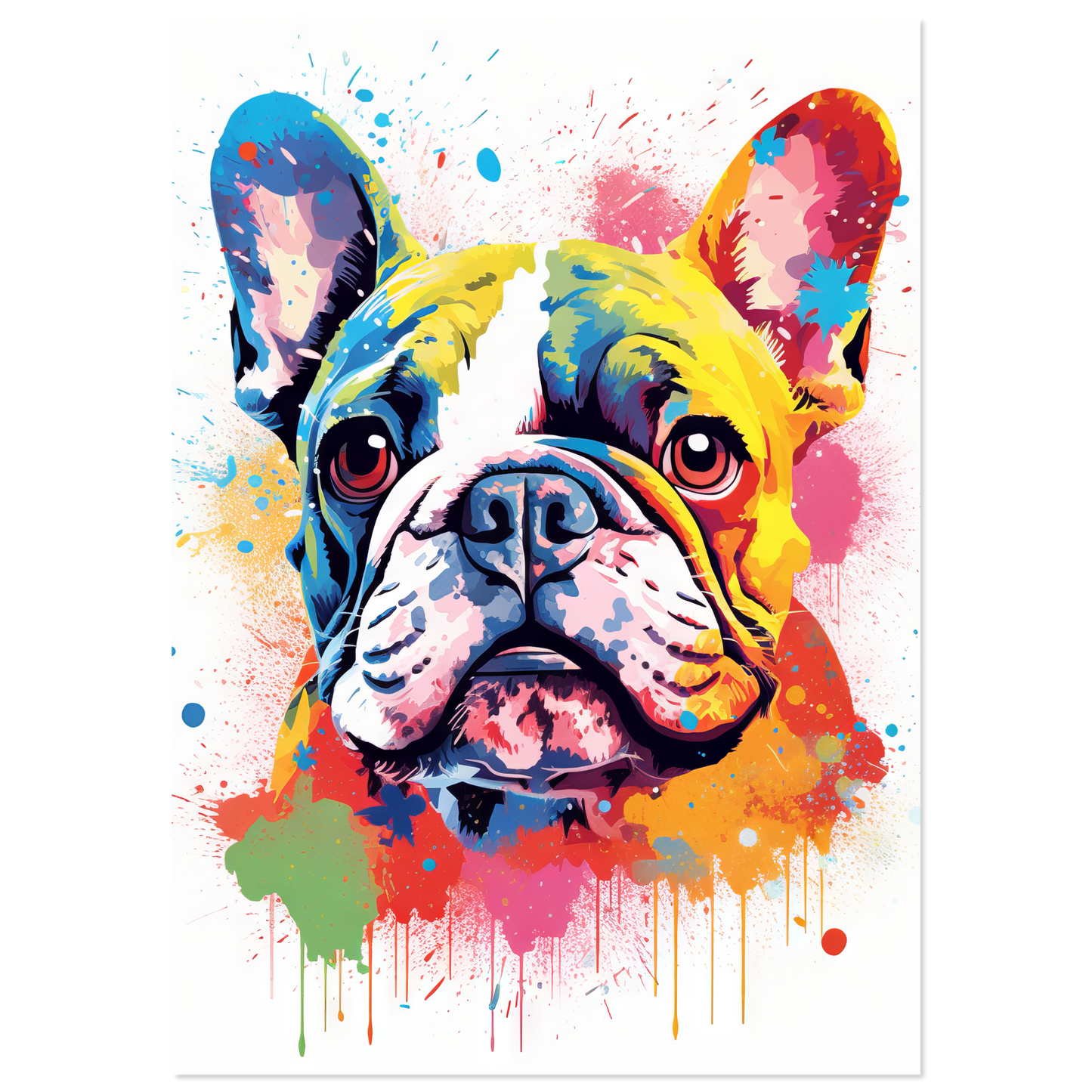 Hund Französische Bulldogge Pop-Art (DOG15)