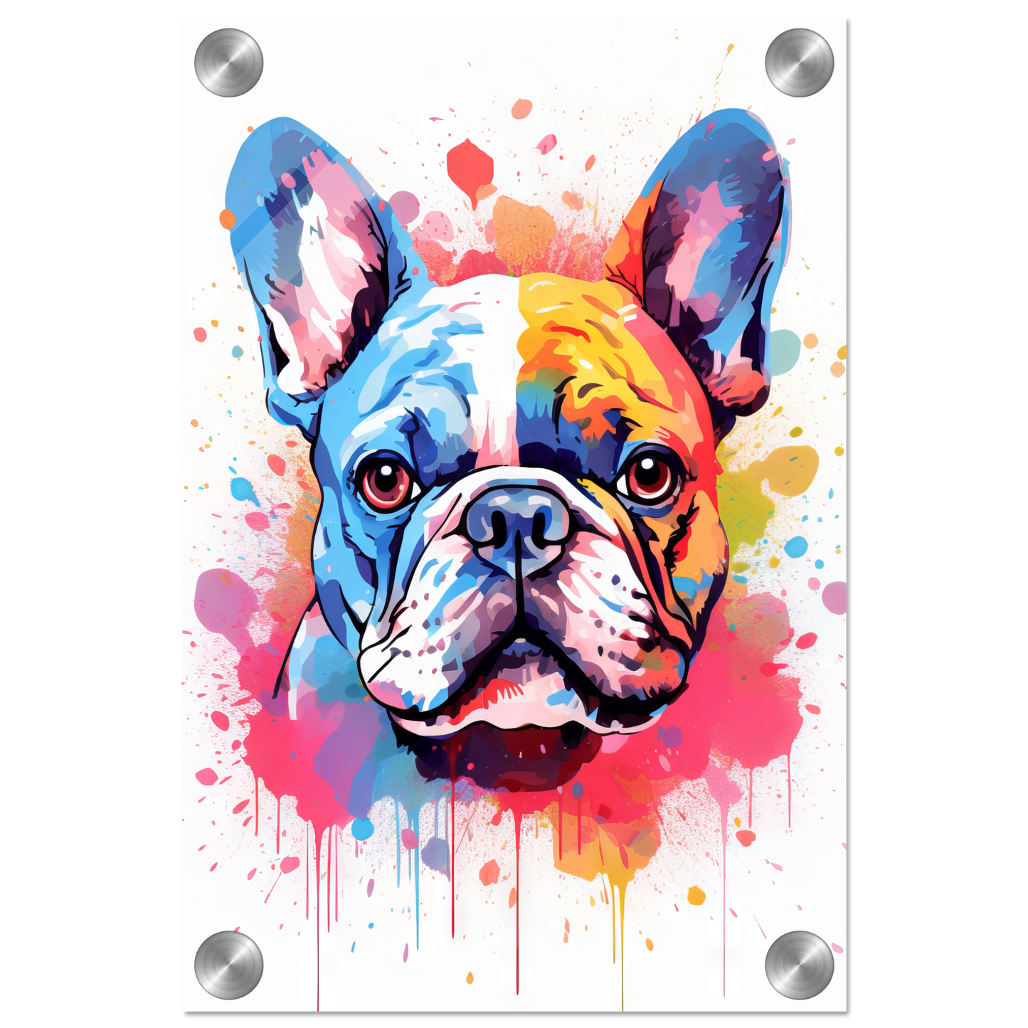 Hund Französische Bulldogge Pop-Art (DOG16)