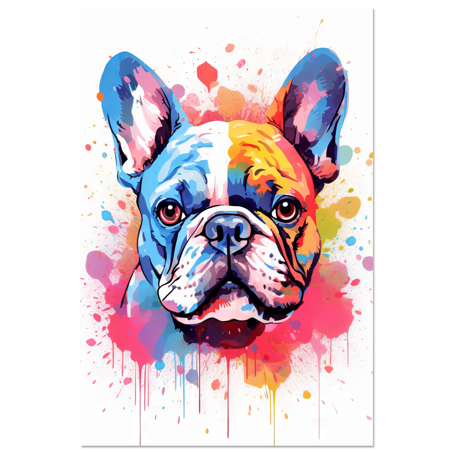 Hund Französische Bulldogge Pop-Art (DOG16)