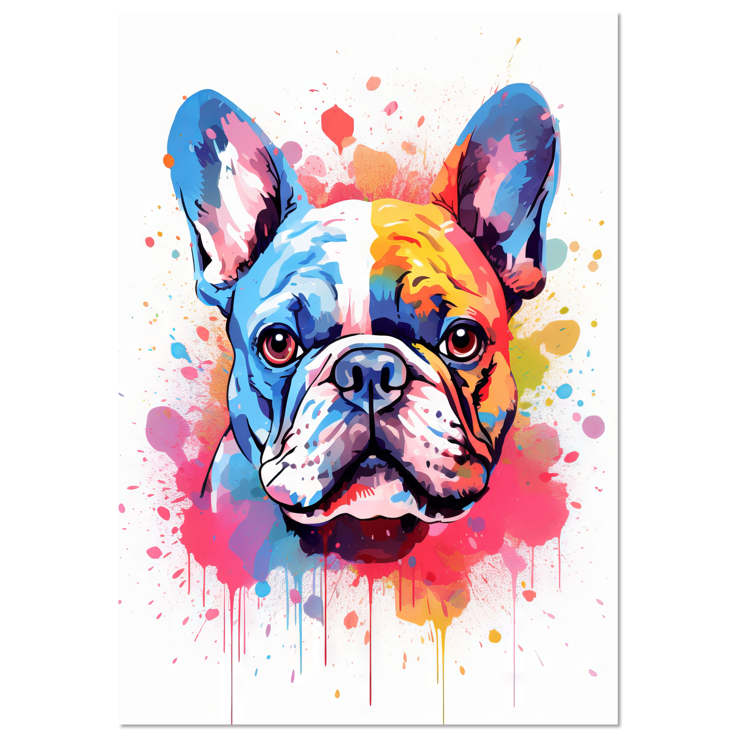 Hund Französische Bulldogge Pop-Art (DOG16)