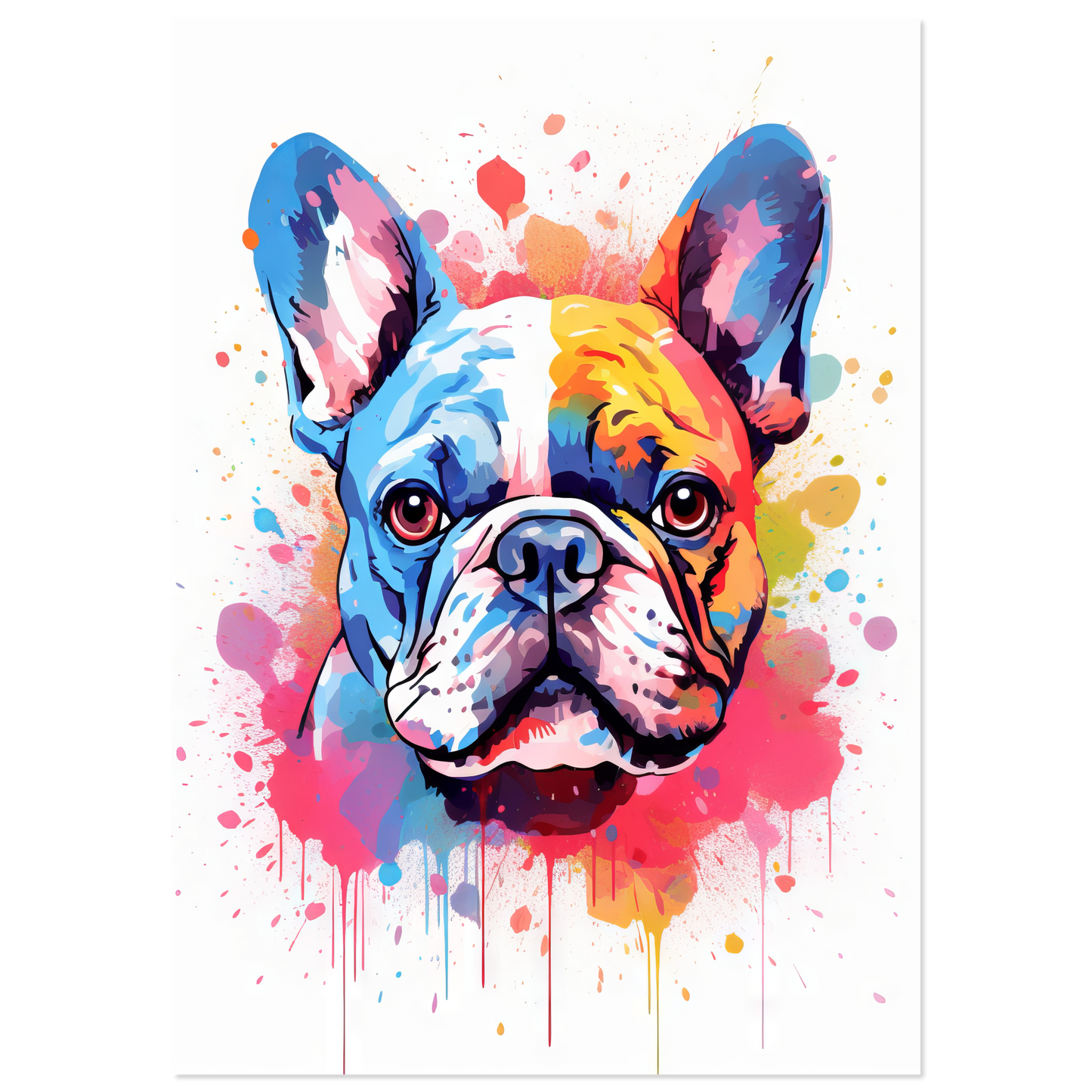 Hund Französische Bulldogge Pop-Art (DOG16)