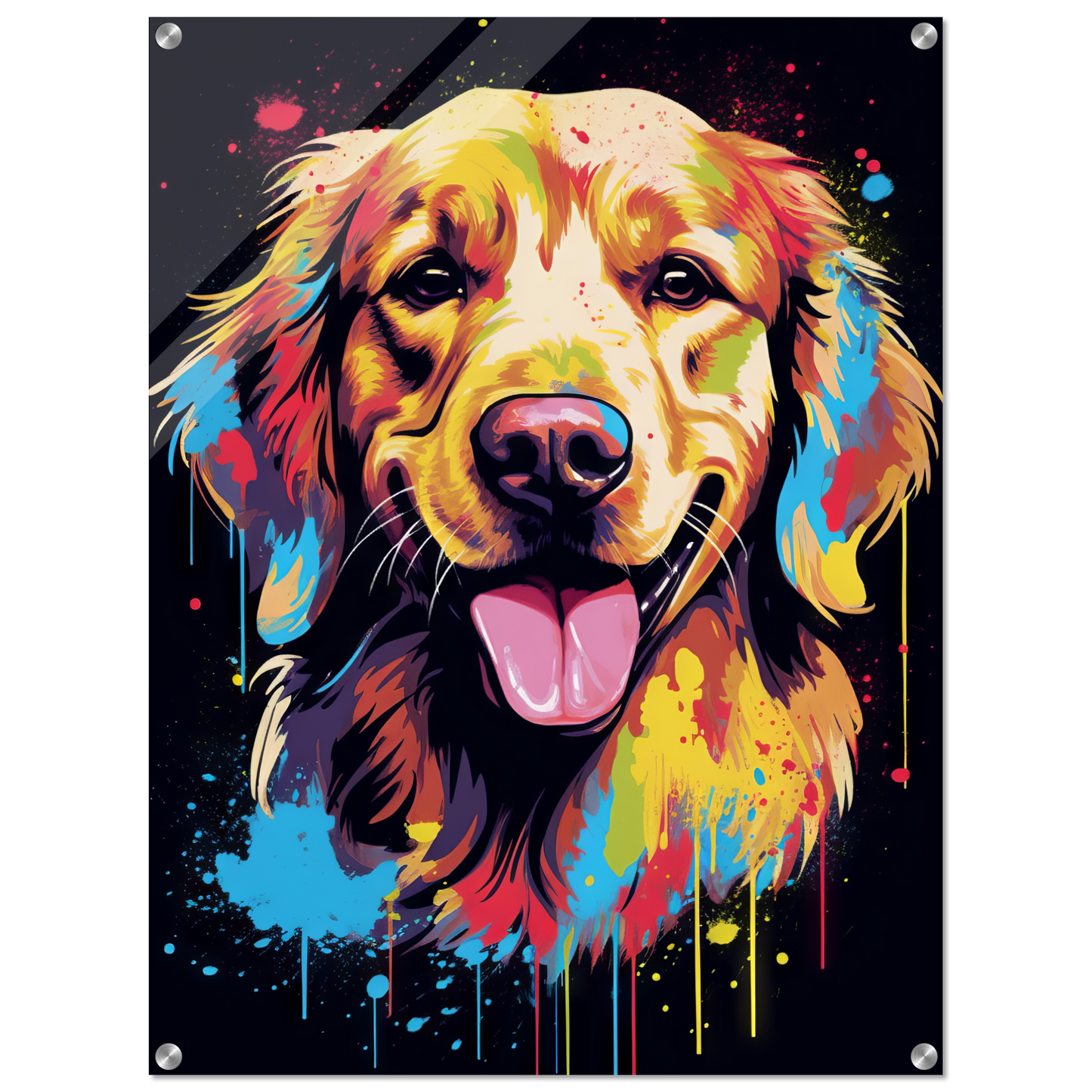 Dog Golden Retriever Pop Art (DOG93)
