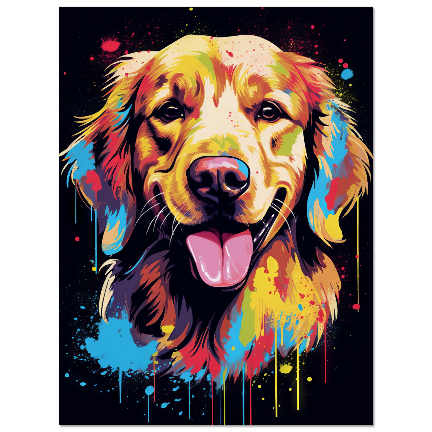 Dog Golden Retriever Pop Art (DOG93)