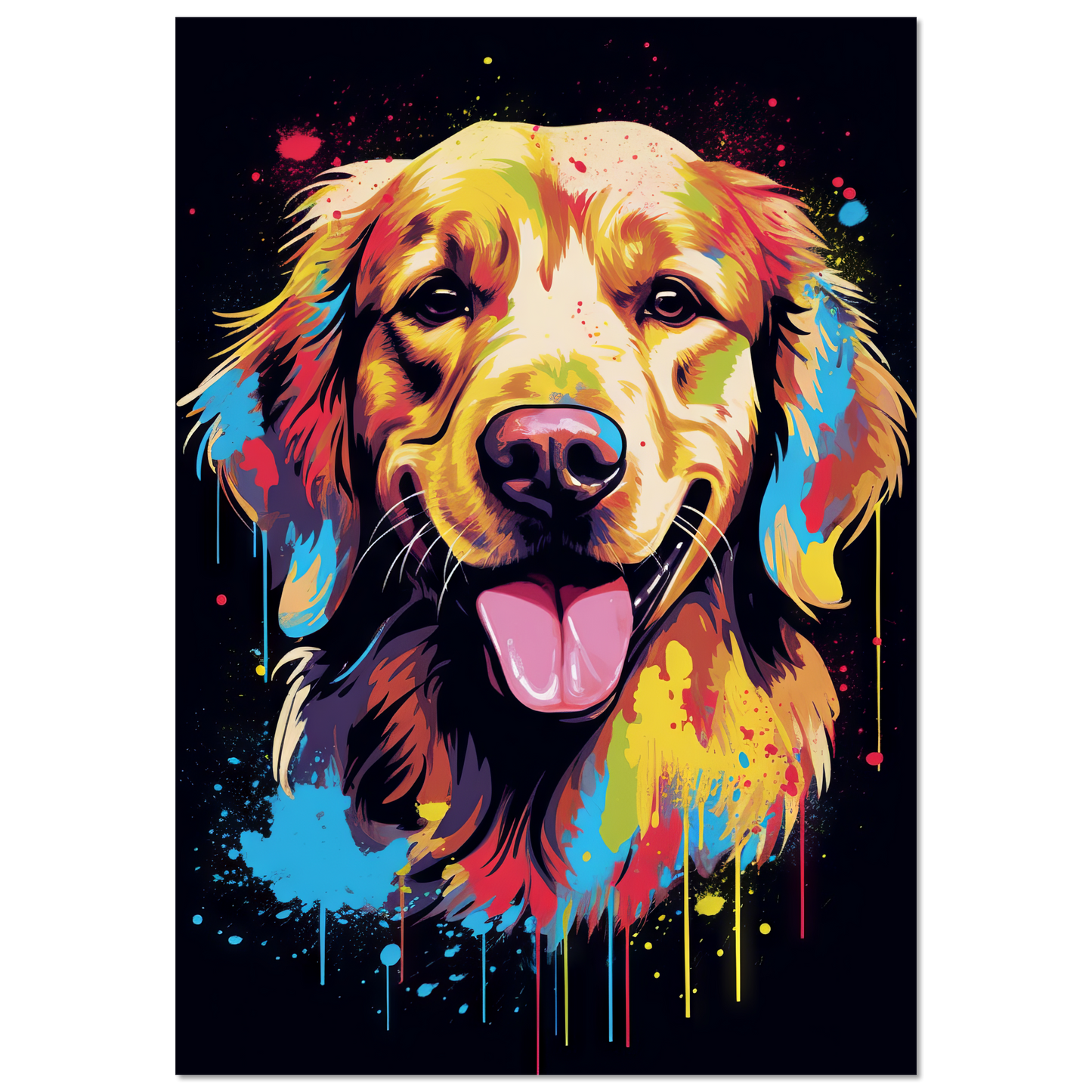 Dog Golden Retriever Pop Art (DOG93)