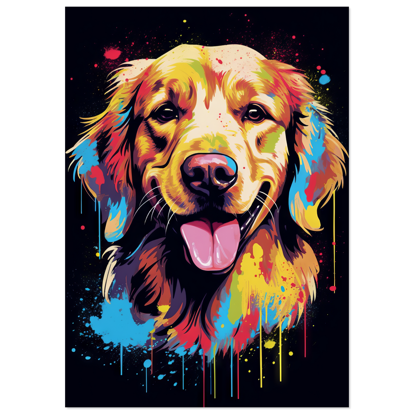 Dog Golden Retriever Pop Art (DOG93)