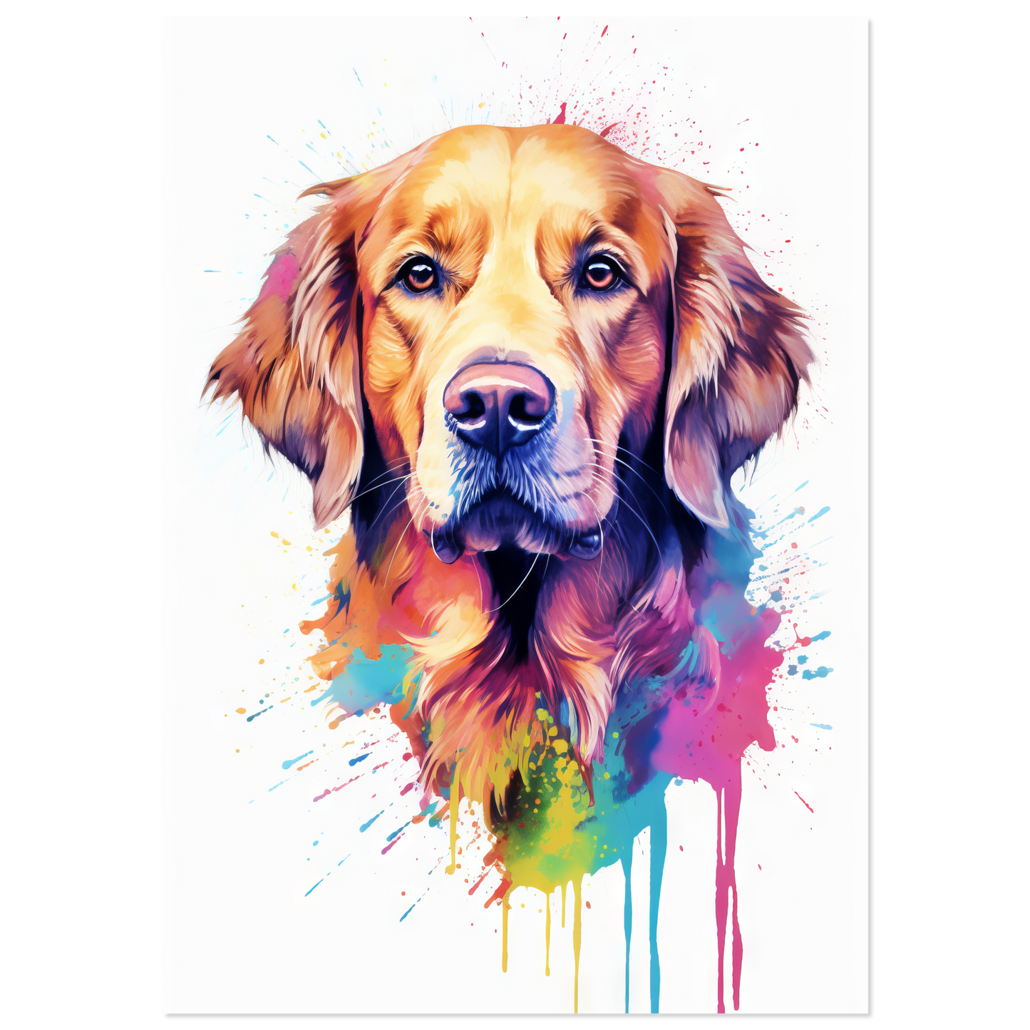 Dog Golden Retriever Pop Art (DOG97)