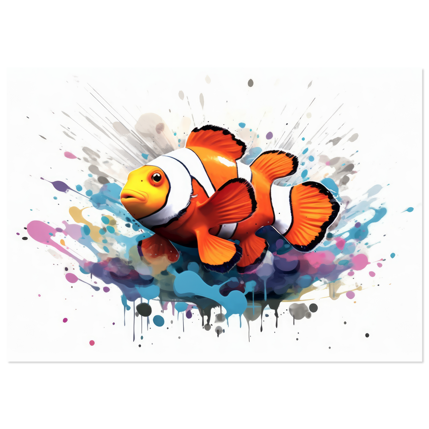 Clownfisch Clown Fische Pop-Art (FISH37)