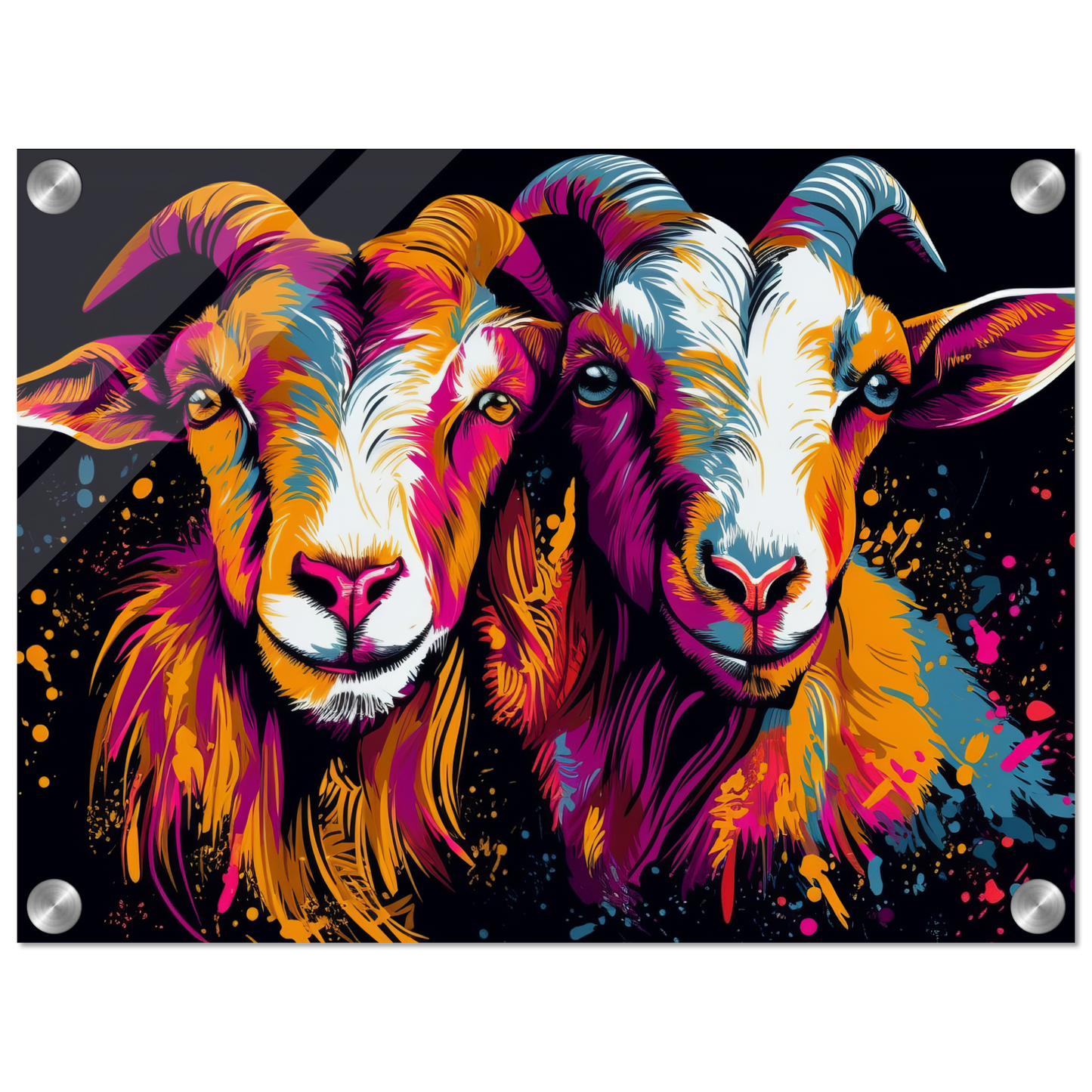 Ziegen Ziege Pop-Art (GOAT12)