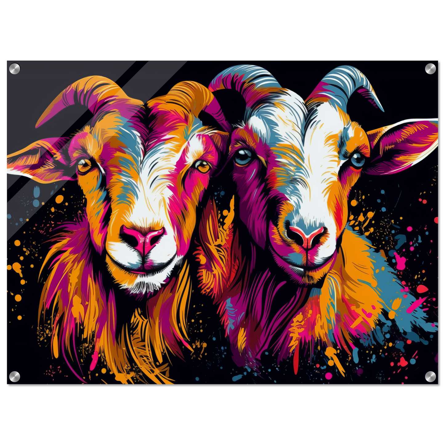 Ziegen Ziege Pop-Art (GOAT12)