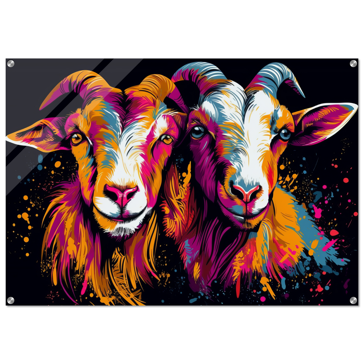 Ziegen Ziege Pop-Art (GOAT12)