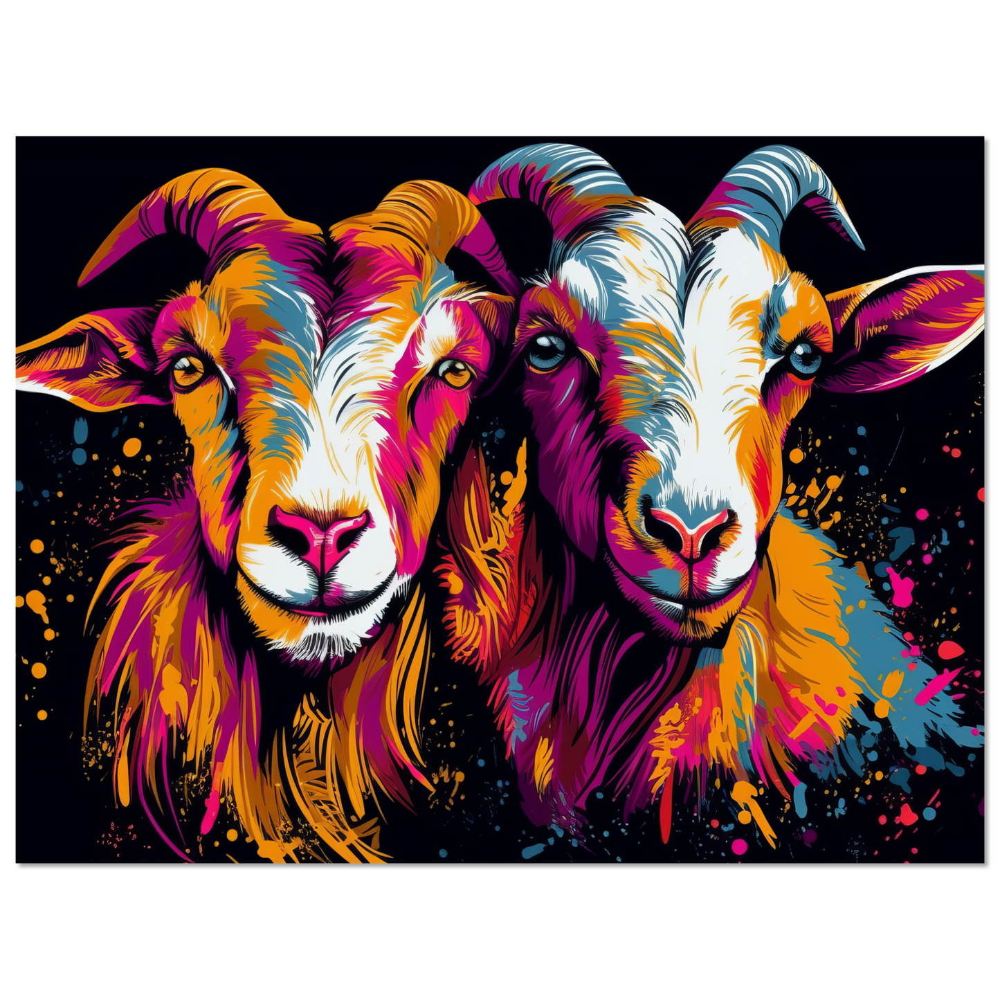 Ziegen Ziege Pop-Art (GOAT12)