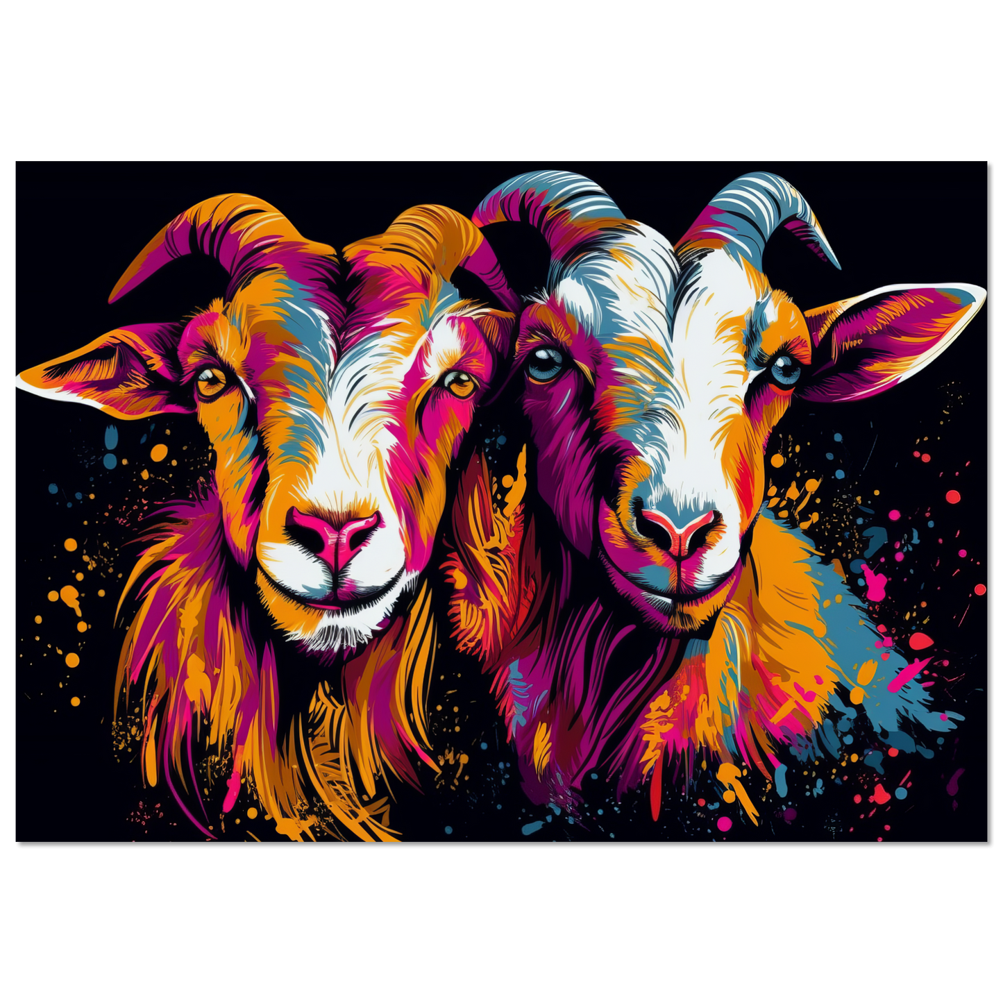 Ziegen Ziege Pop-Art (GOAT12)