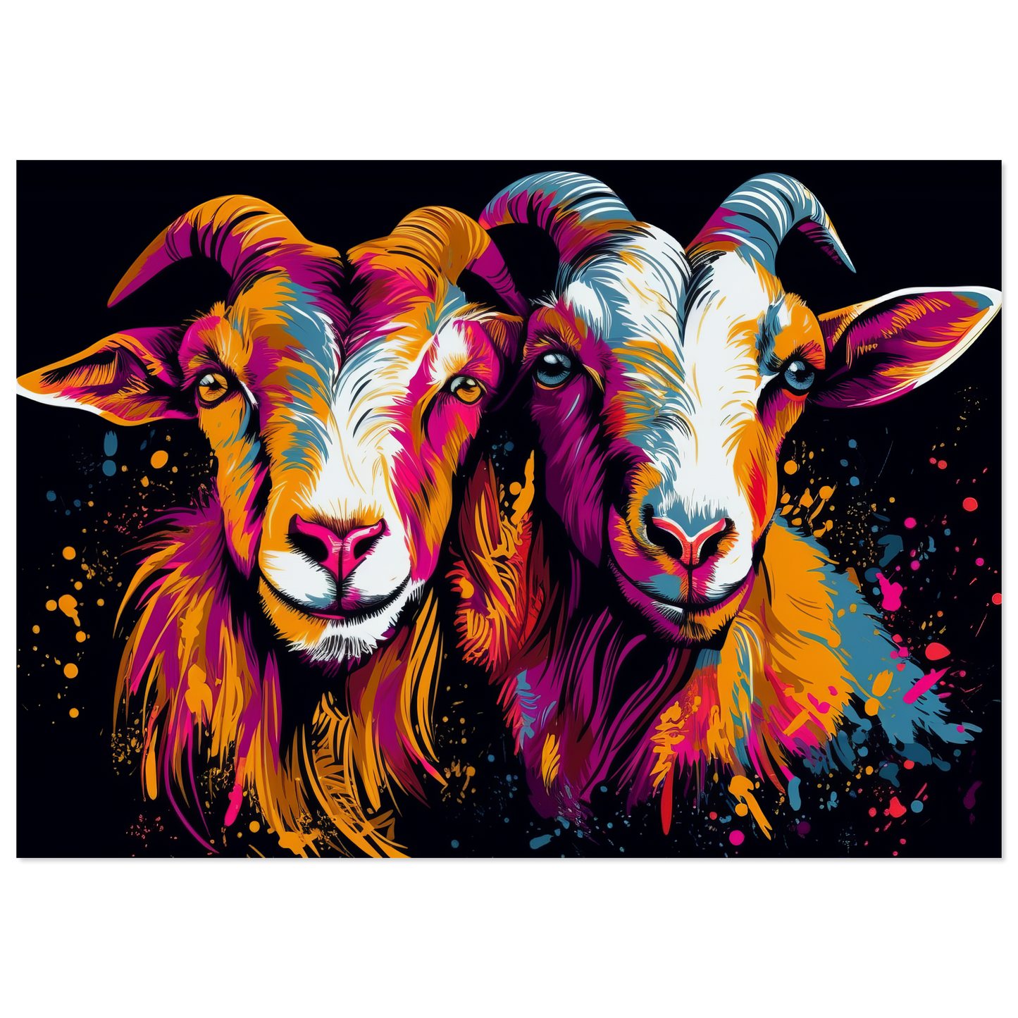 Ziegen Ziege Pop-Art (GOAT12)