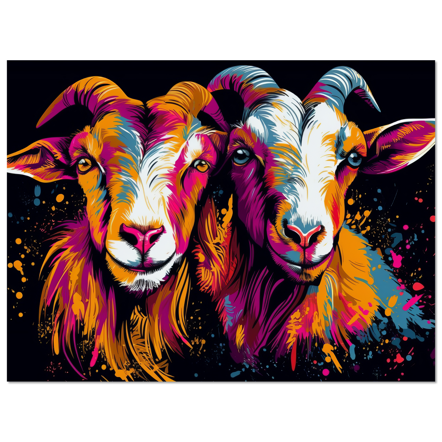 Ziegen Ziege Pop-Art (GOAT12)