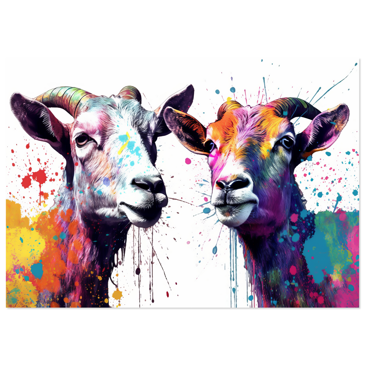 Ziegen Ziege Pop-Art (GOAT13)