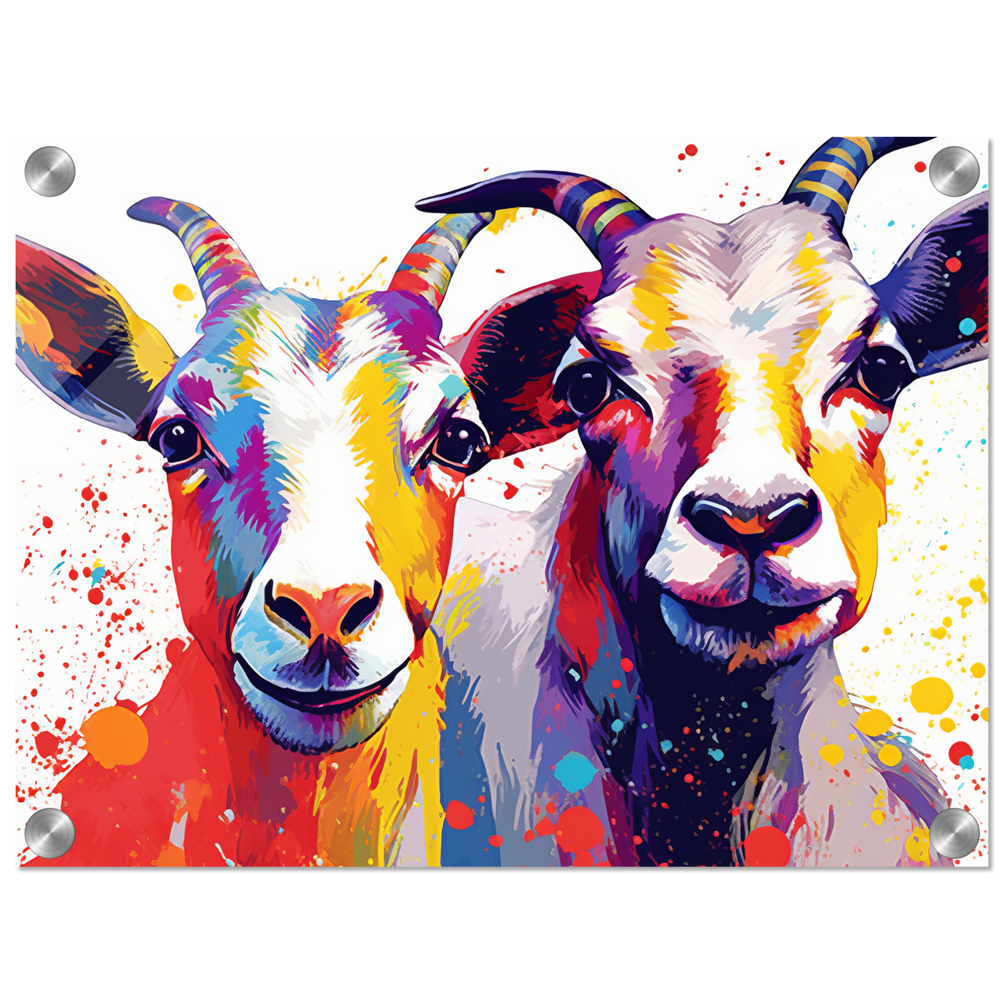 Ziegen Ziege Pop-Art (GOAT15)