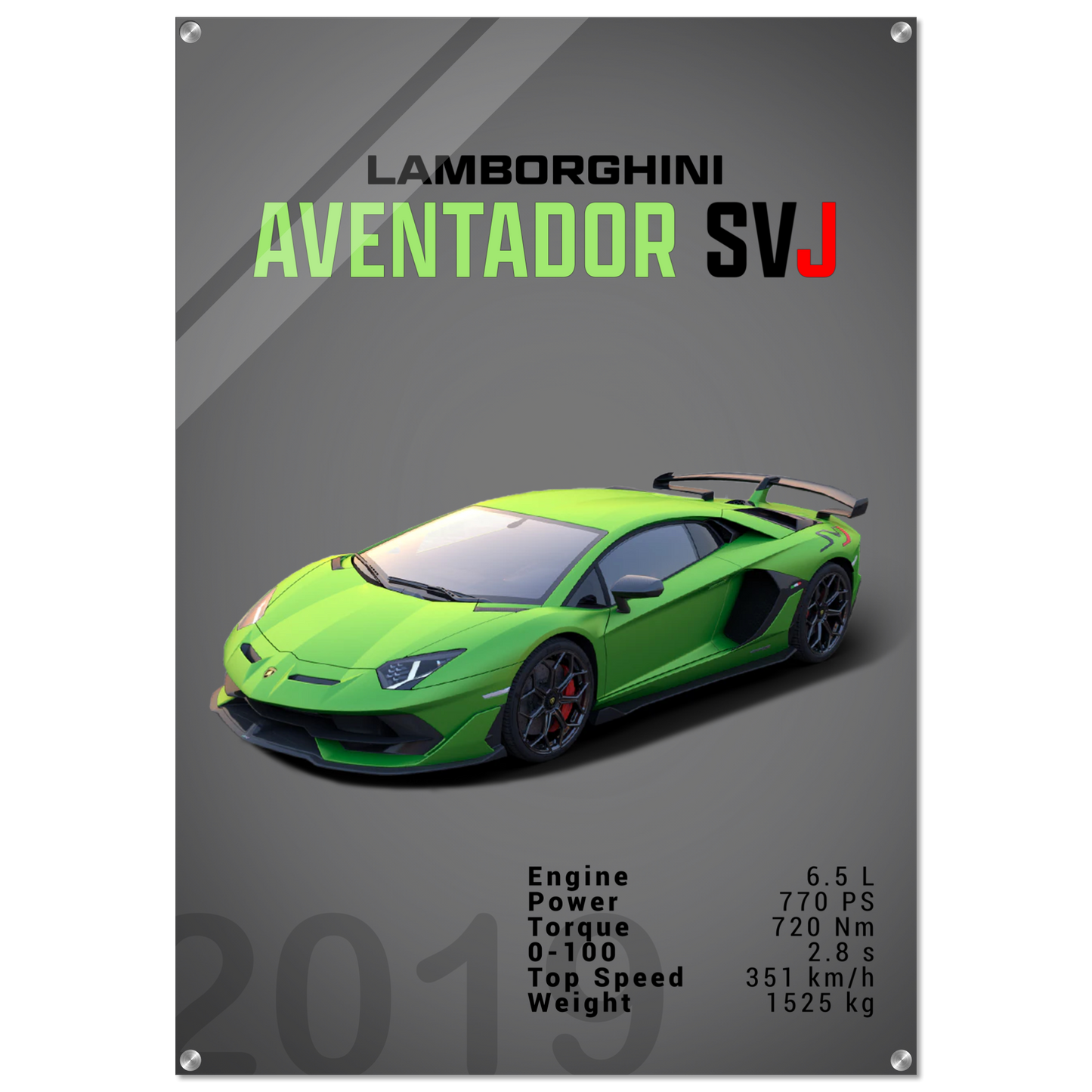 Lamborghini Aventador 2019 Aventador SVJ (LAMBO12D)