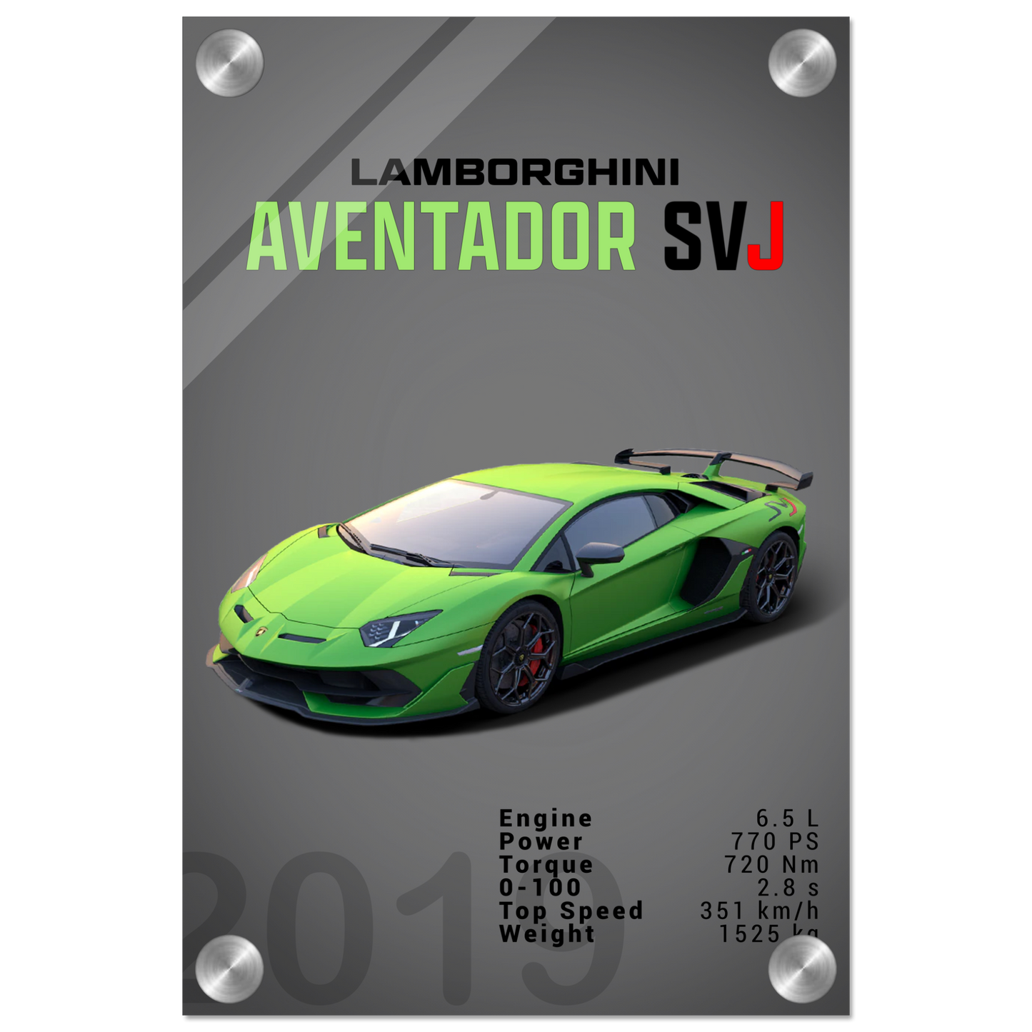 Lamborghini Aventador 2019 Aventador SVJ (LAMBO12D)