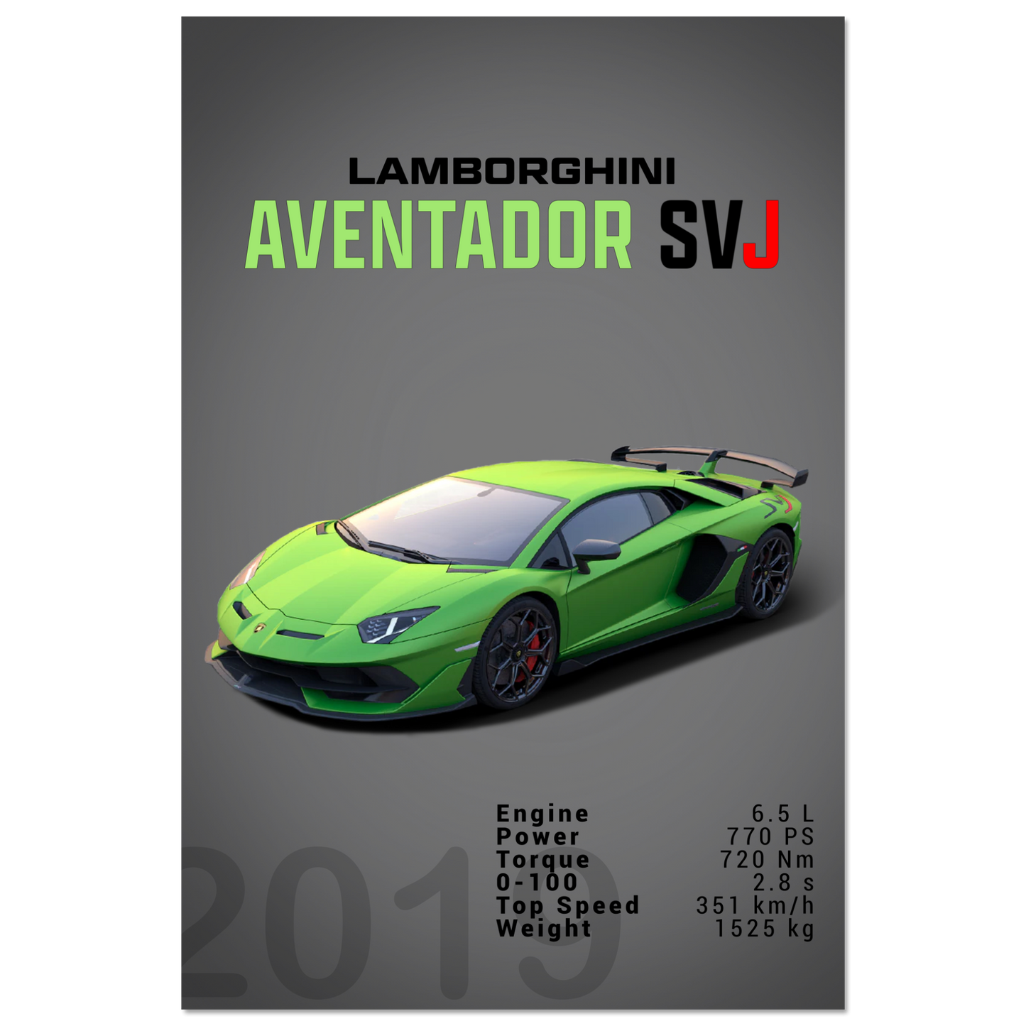 Lamborghini Aventador 2019 Aventador SVJ (LAMBO12D)
