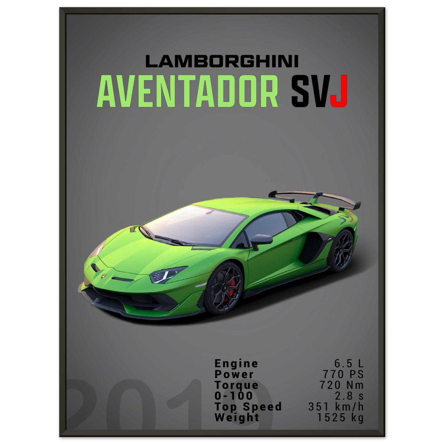 Lamborghini Aventador 2019 Aventador SVJ (LAMBO12D)
