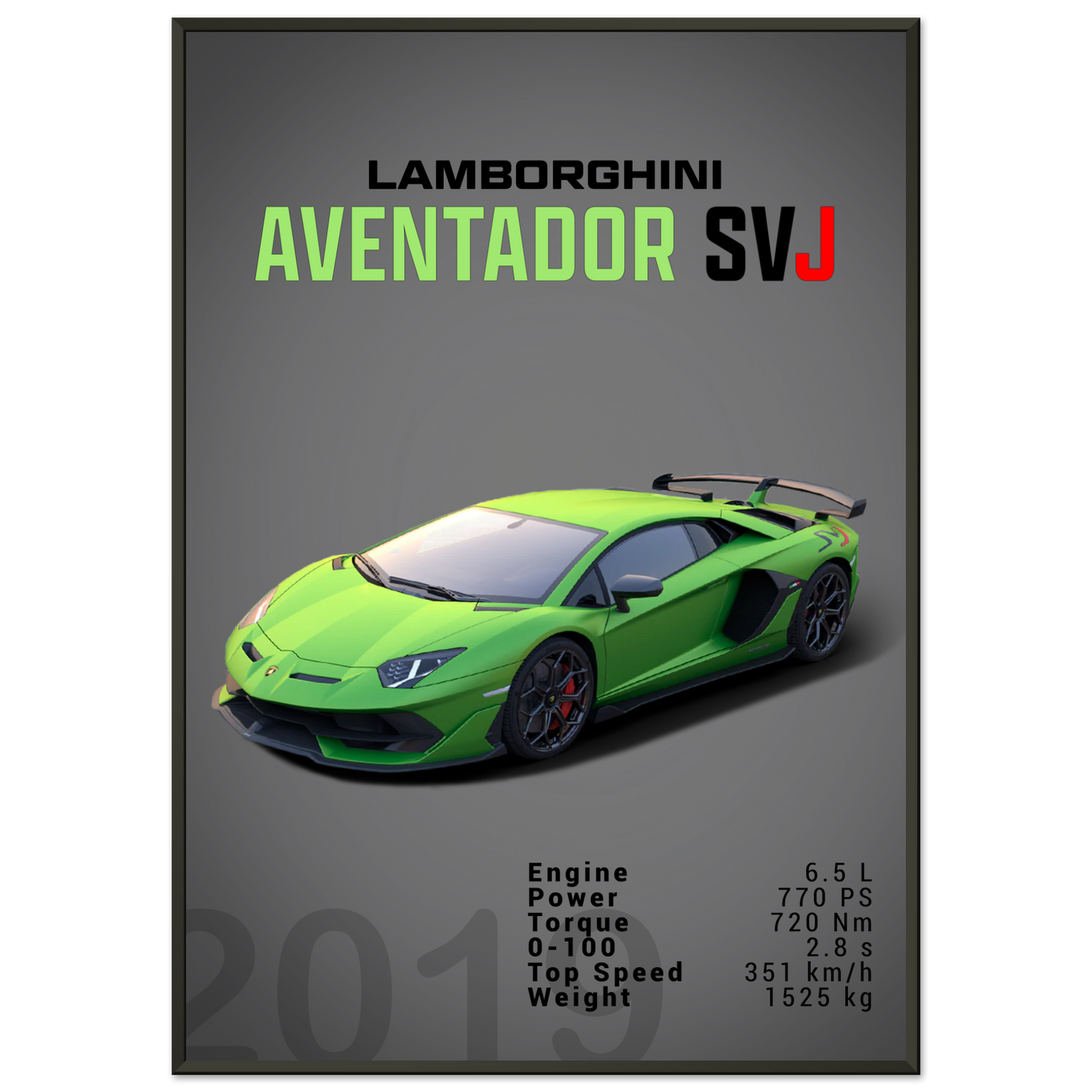 Lamborghini Aventador 2019 Aventador SVJ (LAMBO12D)