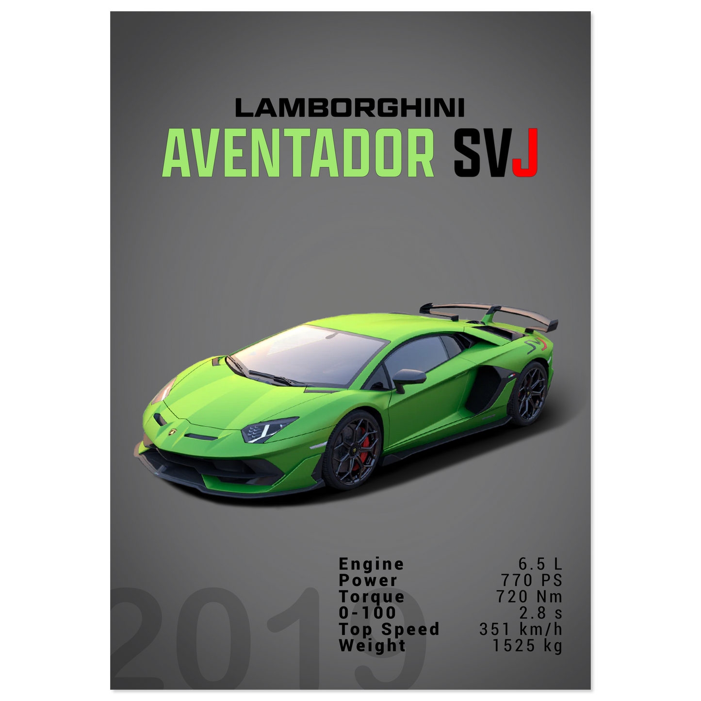 Lamborghini Aventador 2019 Aventador SVJ (LAMBO12D)