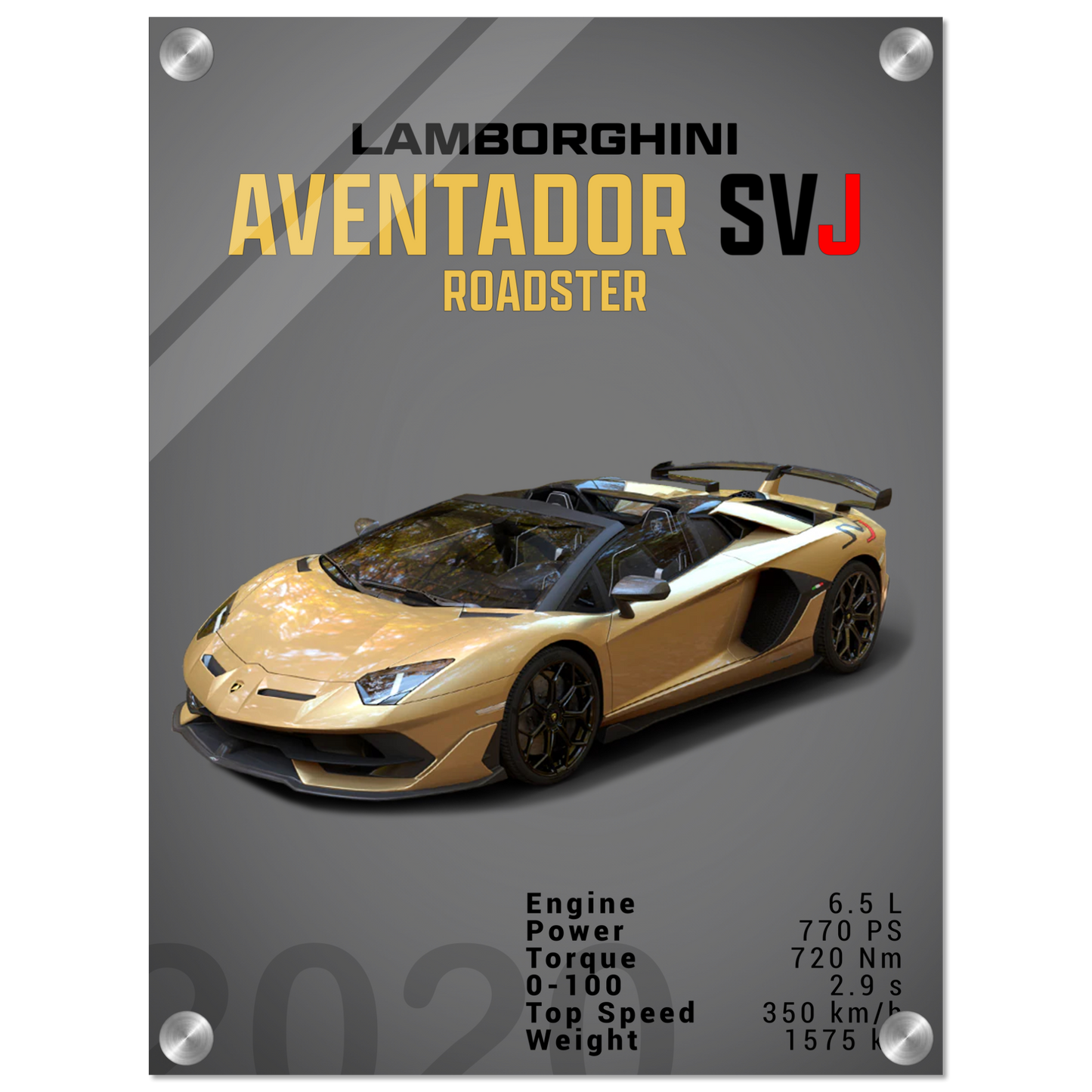 Lamborghini Aventador 2020 Aventador SVJ Roadster (LAMBO13D)