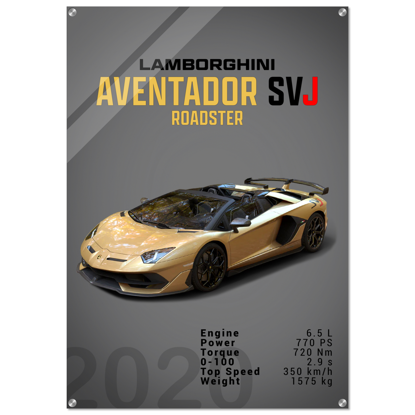Lamborghini Aventador 2020 Aventador SVJ Roadster (LAMBO13D)