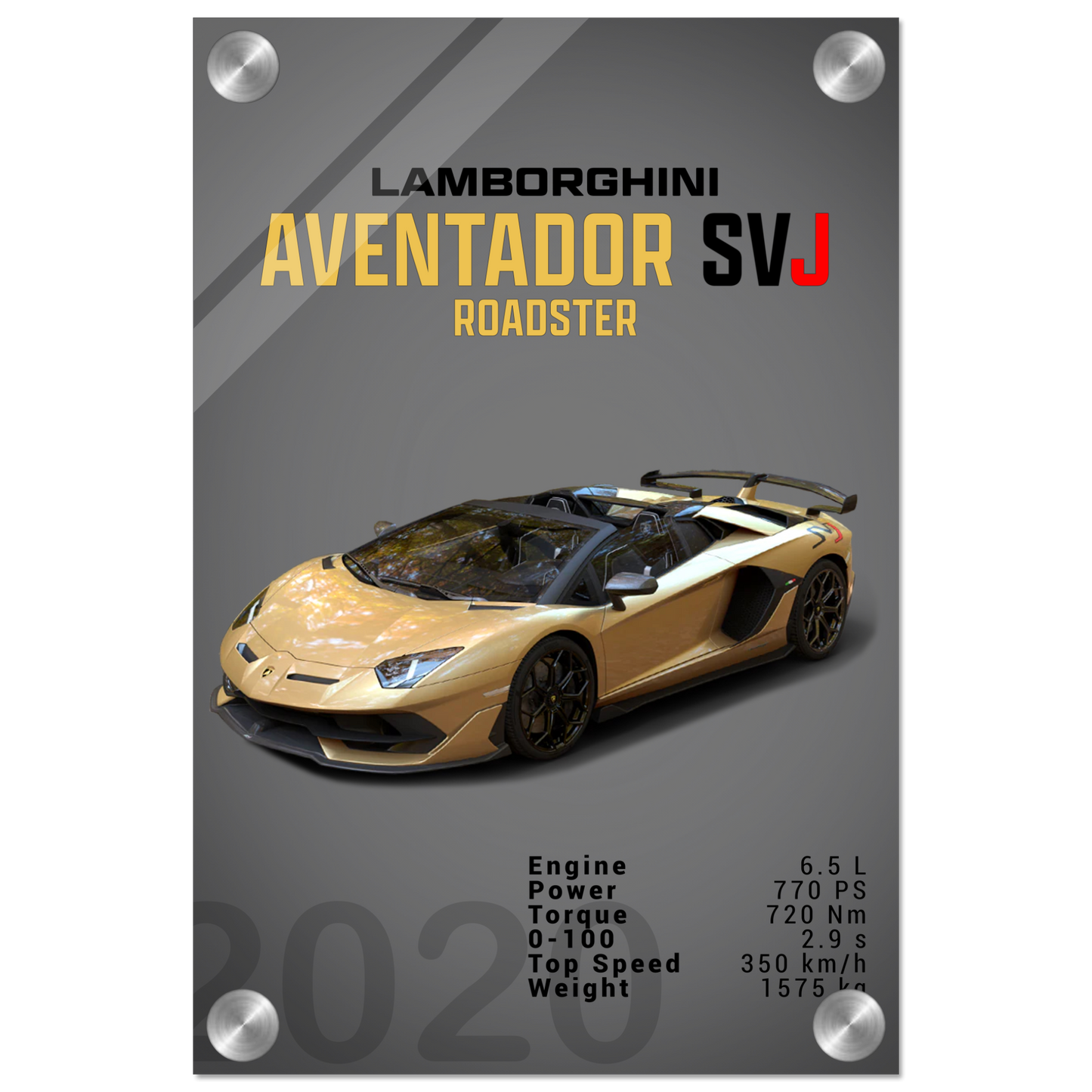 Lamborghini Aventador 2020 Aventador SVJ Roadster (LAMBO13D)