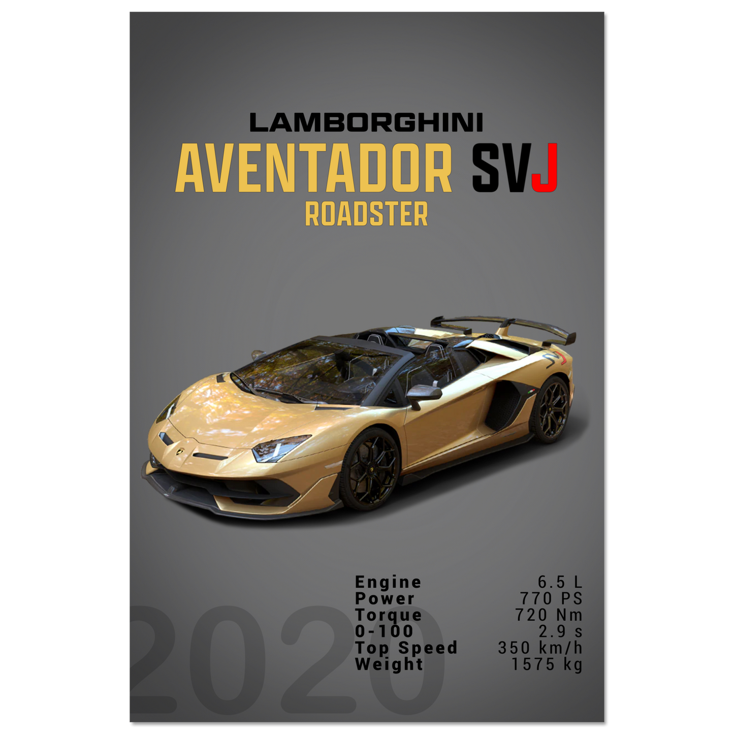 Lamborghini Aventador 2020 Aventador SVJ Roadster (LAMBO13D)