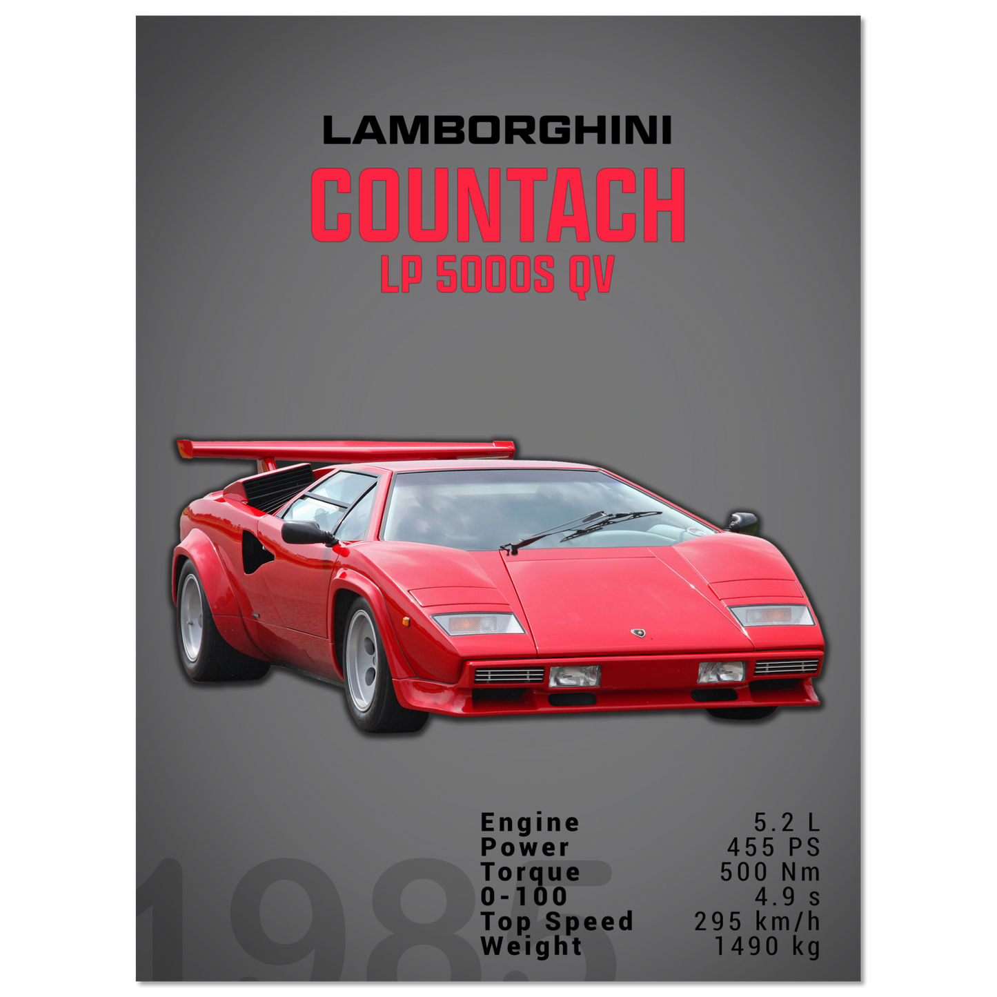 Lamborghini 1985 Countach LP 5000 S QV (LAMBO18D)