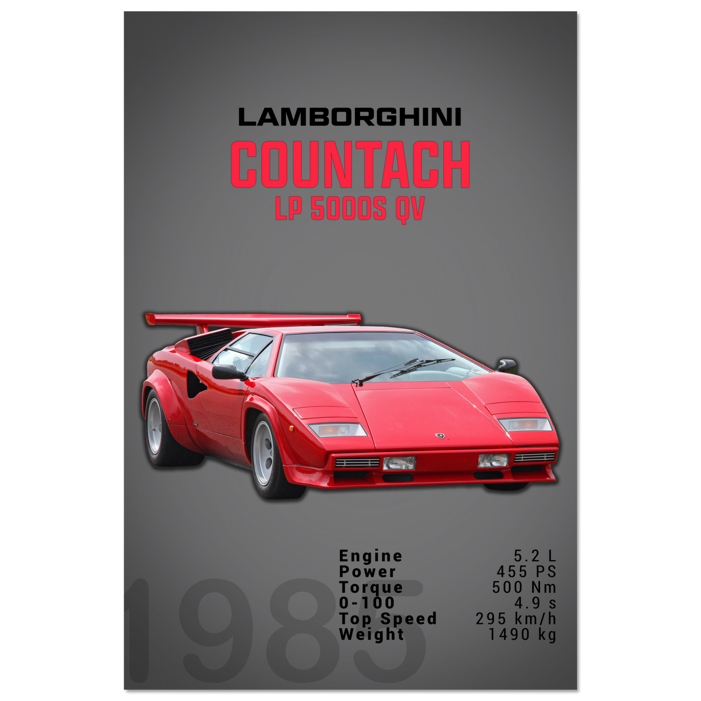 Lamborghini 1985 Countach LP 5000 S QV (LAMBO18D)