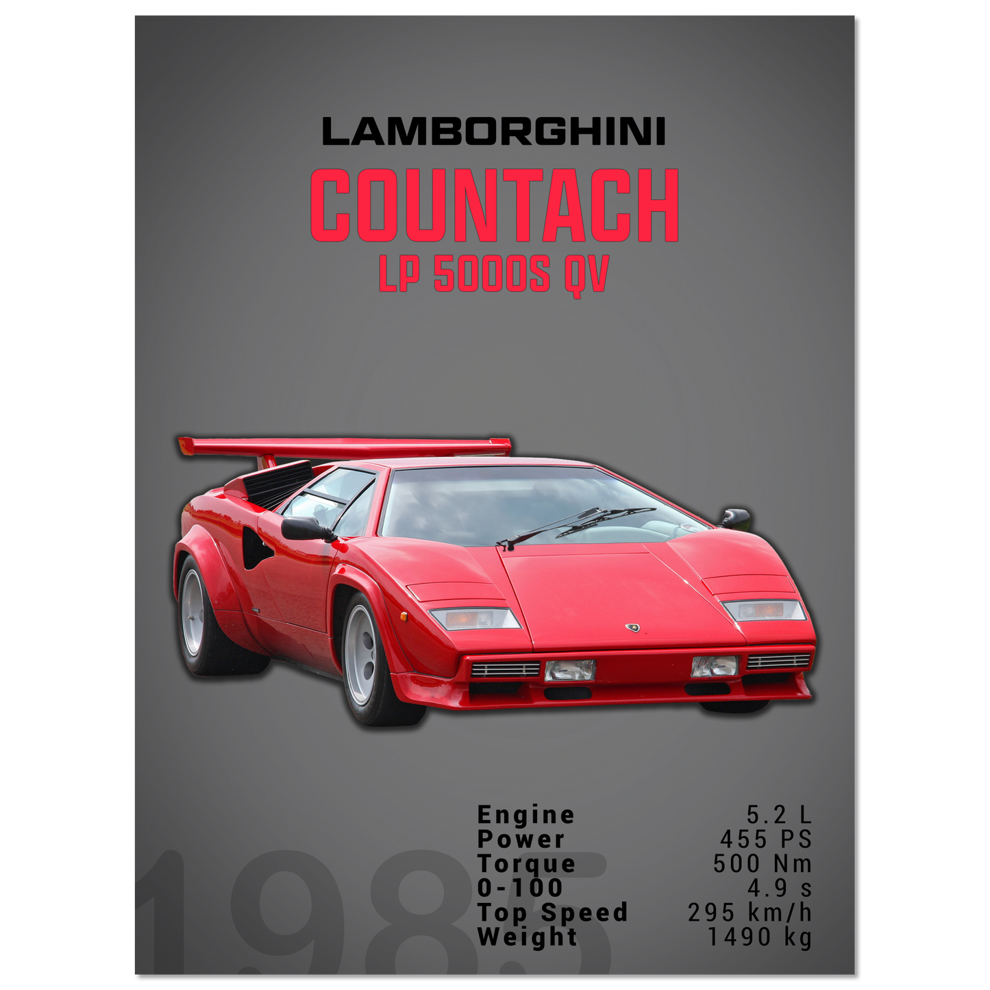 Lamborghini 1985 Countach LP 5000 S QV (LAMBO18D)
