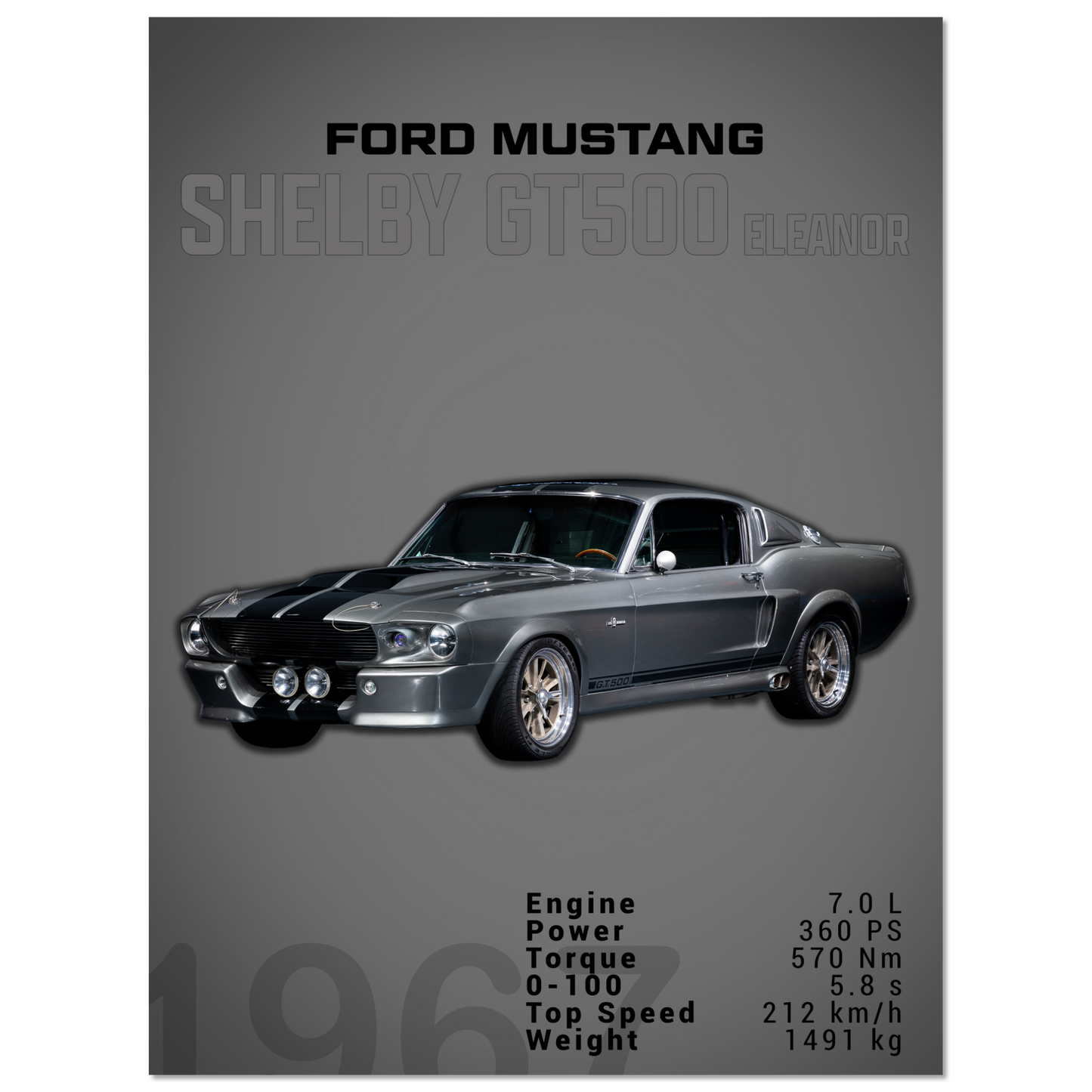Ford Mustang 1967 Shelby GT500 Eleanor (MUSTANG01D)