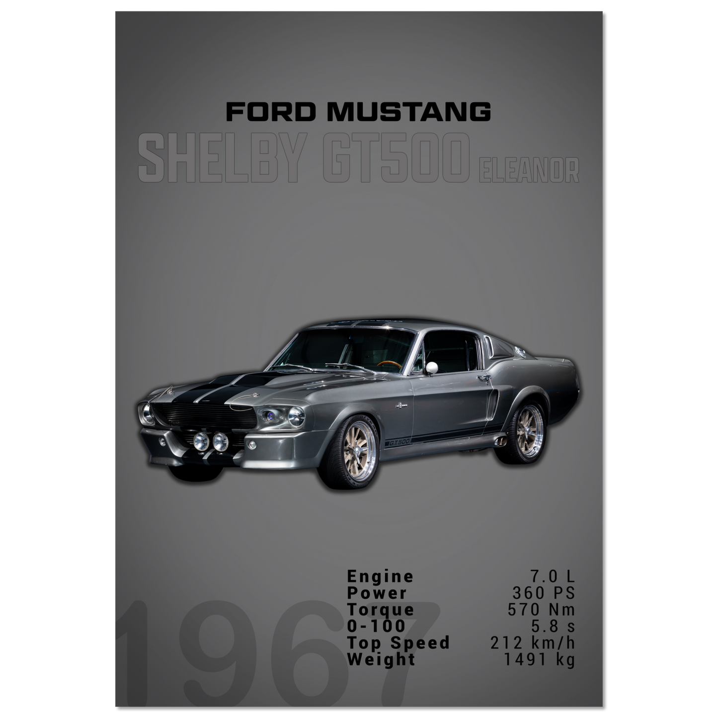 Ford Mustang 1967 Shelby GT500 Eleanor (MUSTANG01D)