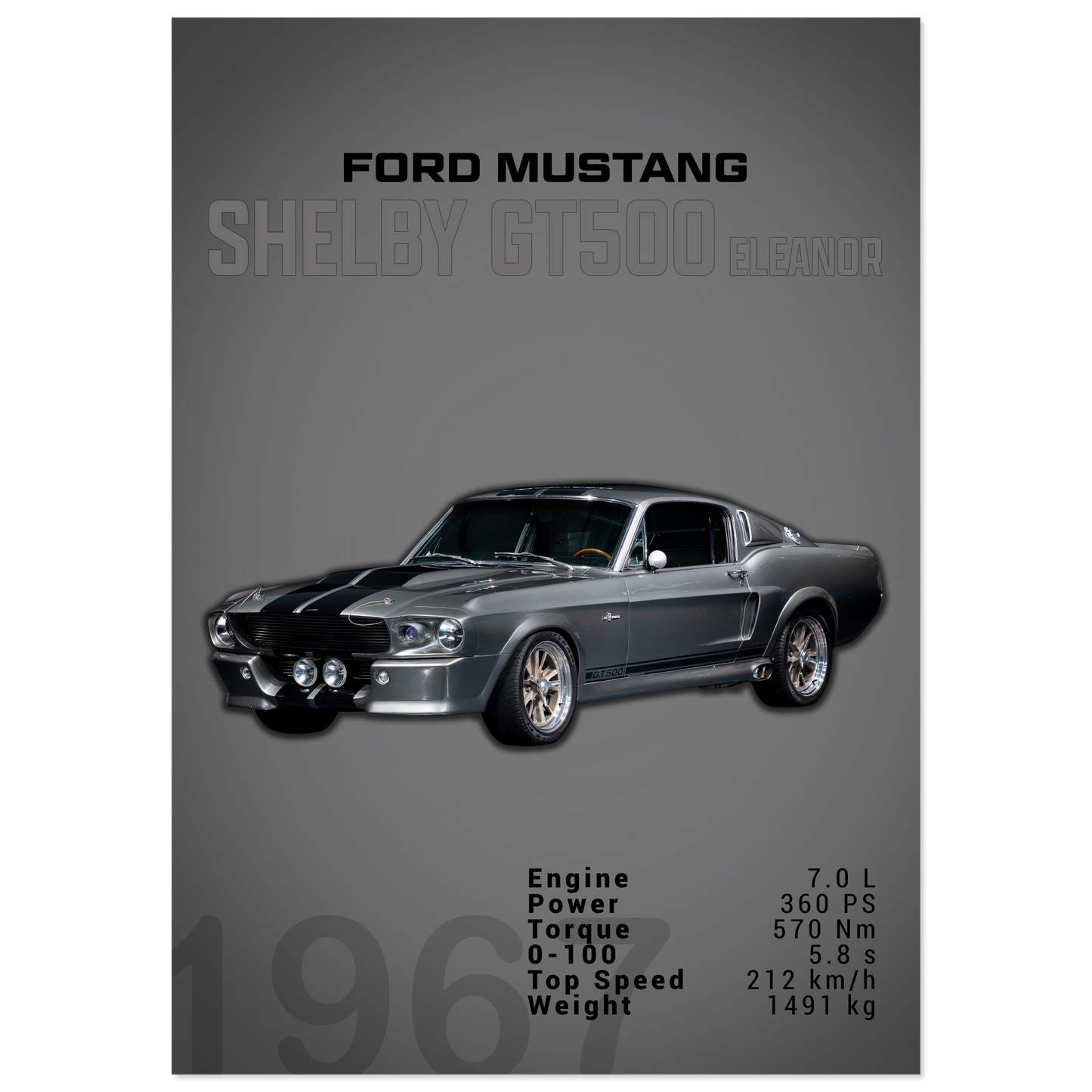 Ford Mustang 1967 Shelby GT500 Eleanor (MUSTANG01D)