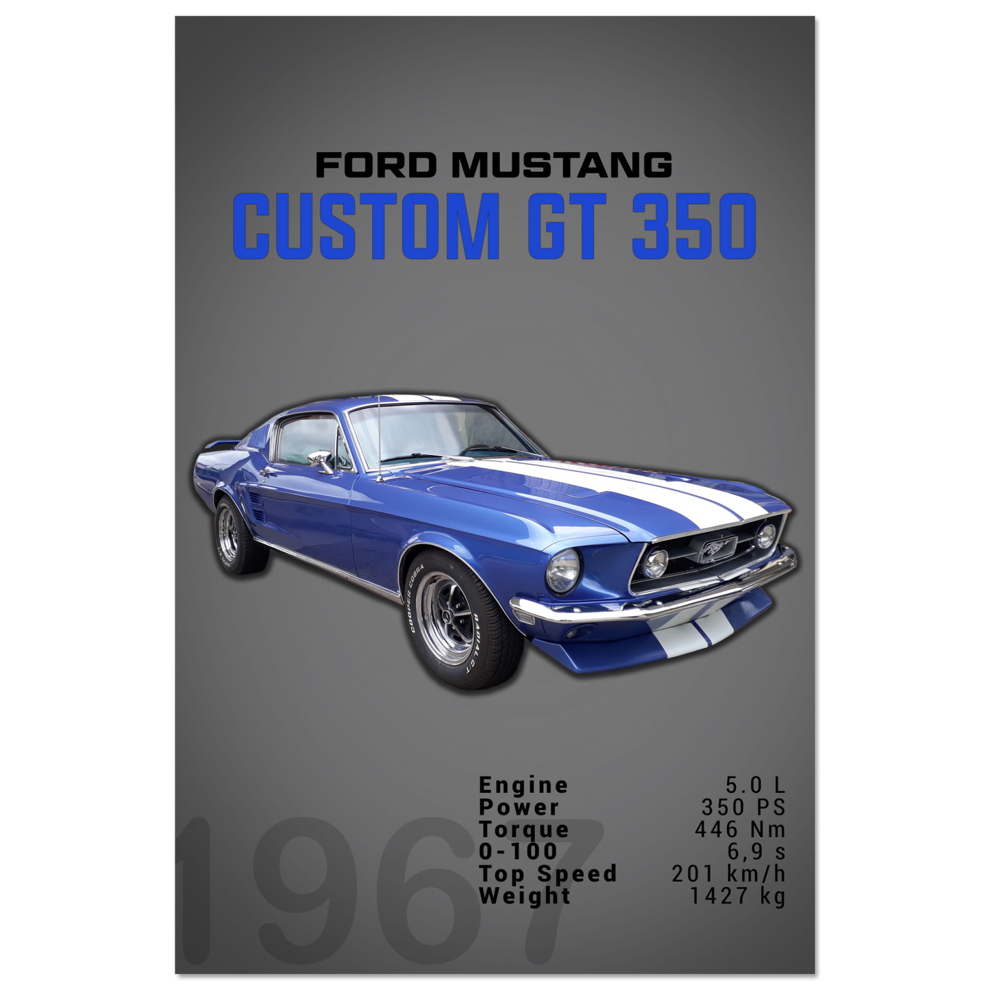 Ford Mustang 1967 Custom GT350 (MUSTANG02D)