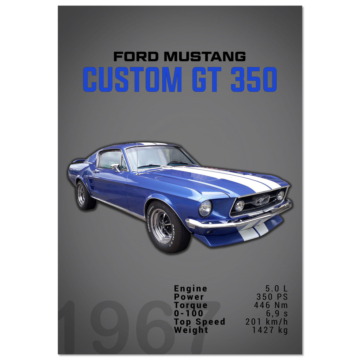 Ford Mustang 1967 Custom GT350 (MUSTANG02D)