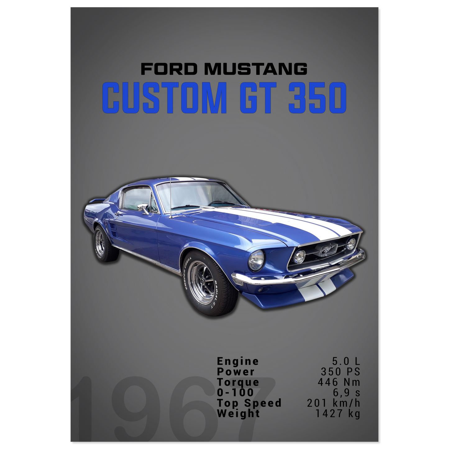 Ford Mustang 1967 Custom GT350 (MUSTANG02D)